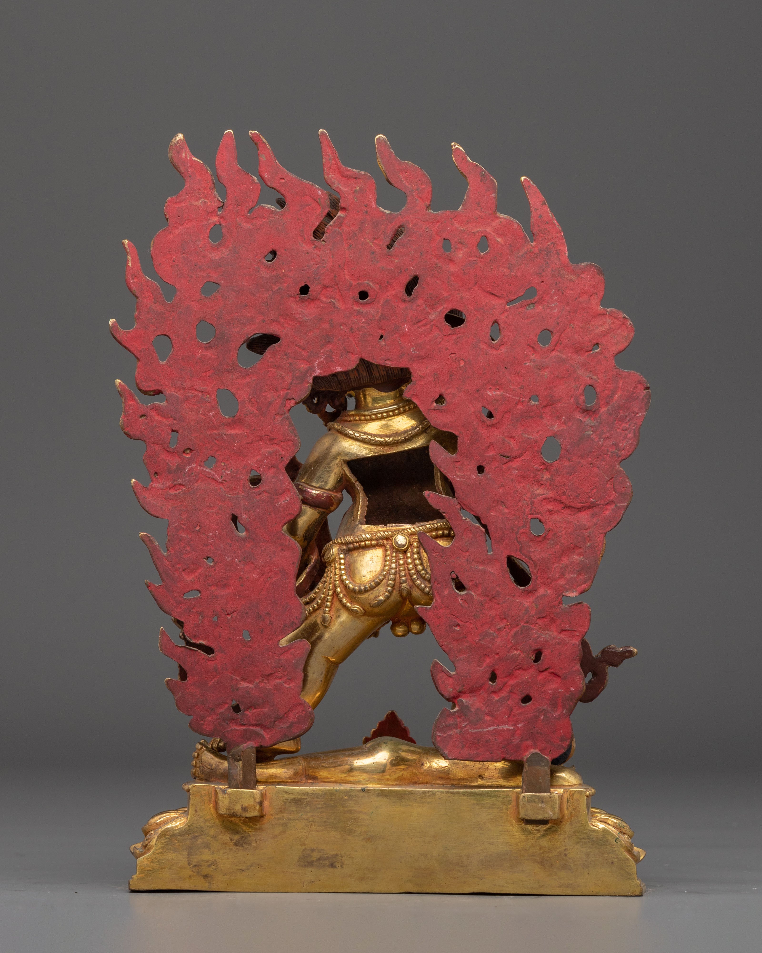 Gold Gilded Black Dzambhala: Himalayan Wealth Deity