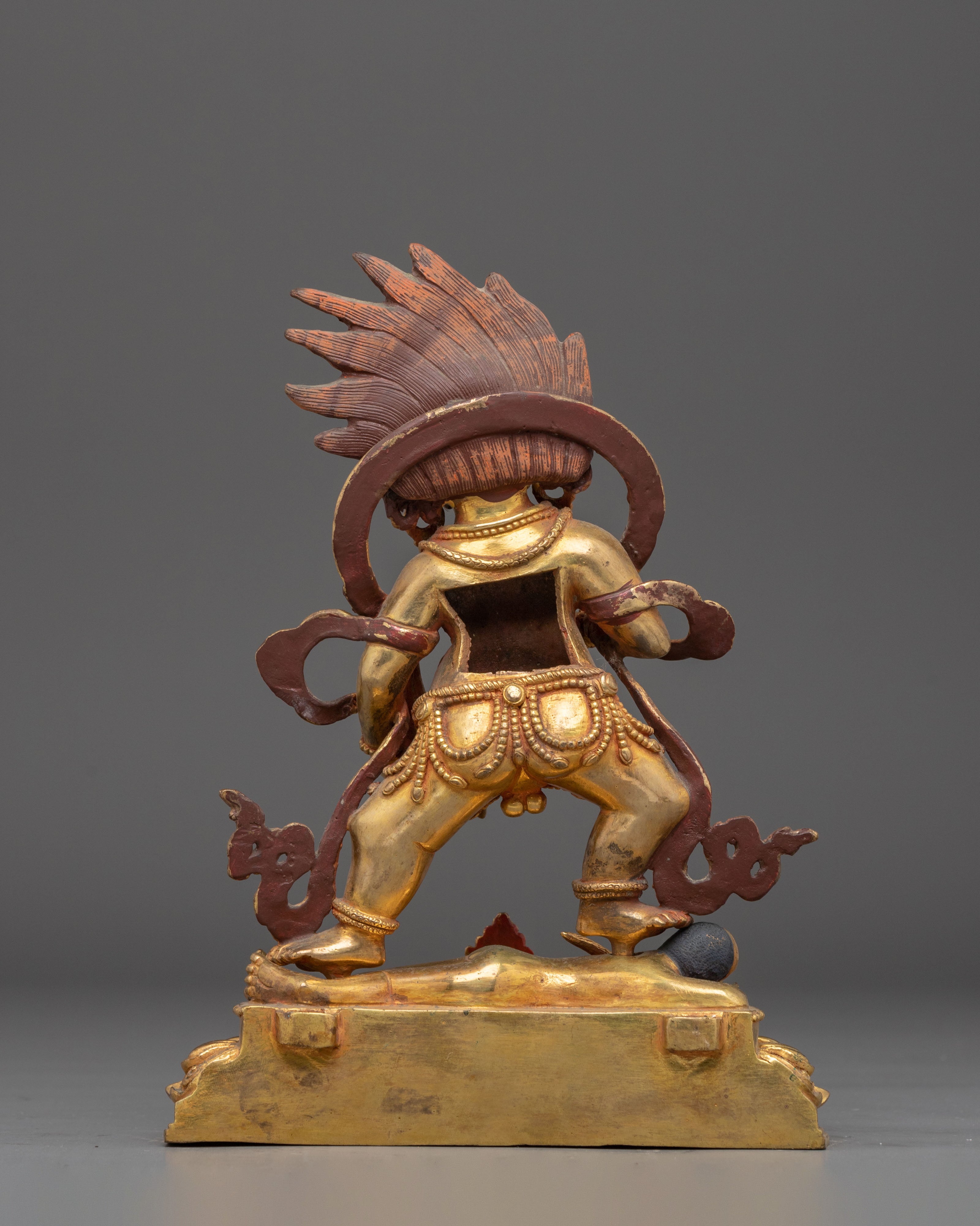 Gold Gilded Black Dzambhala: Himalayan Wealth Deity