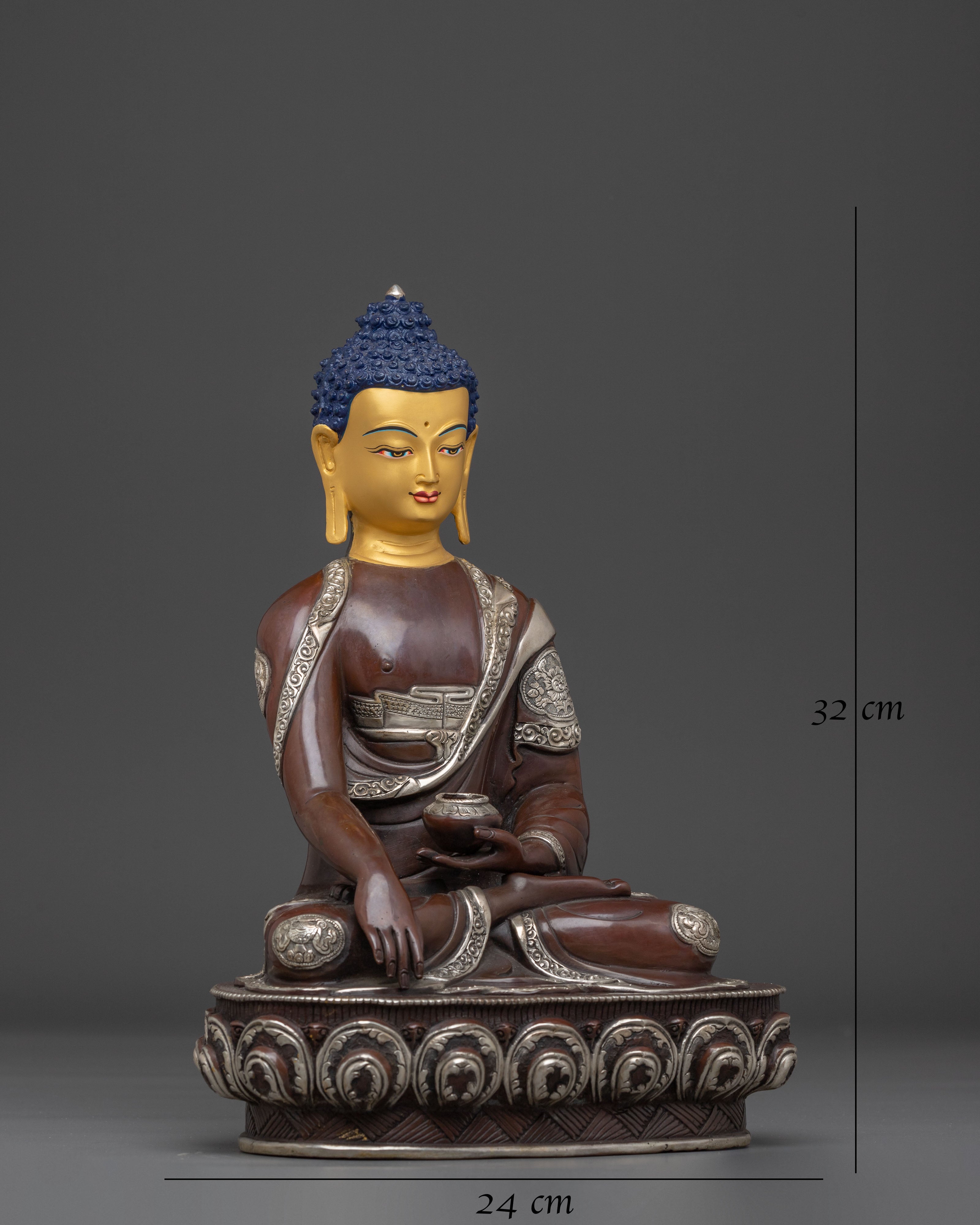 Golden Shakyamuni Buddha Figurine, Wisdom Guide