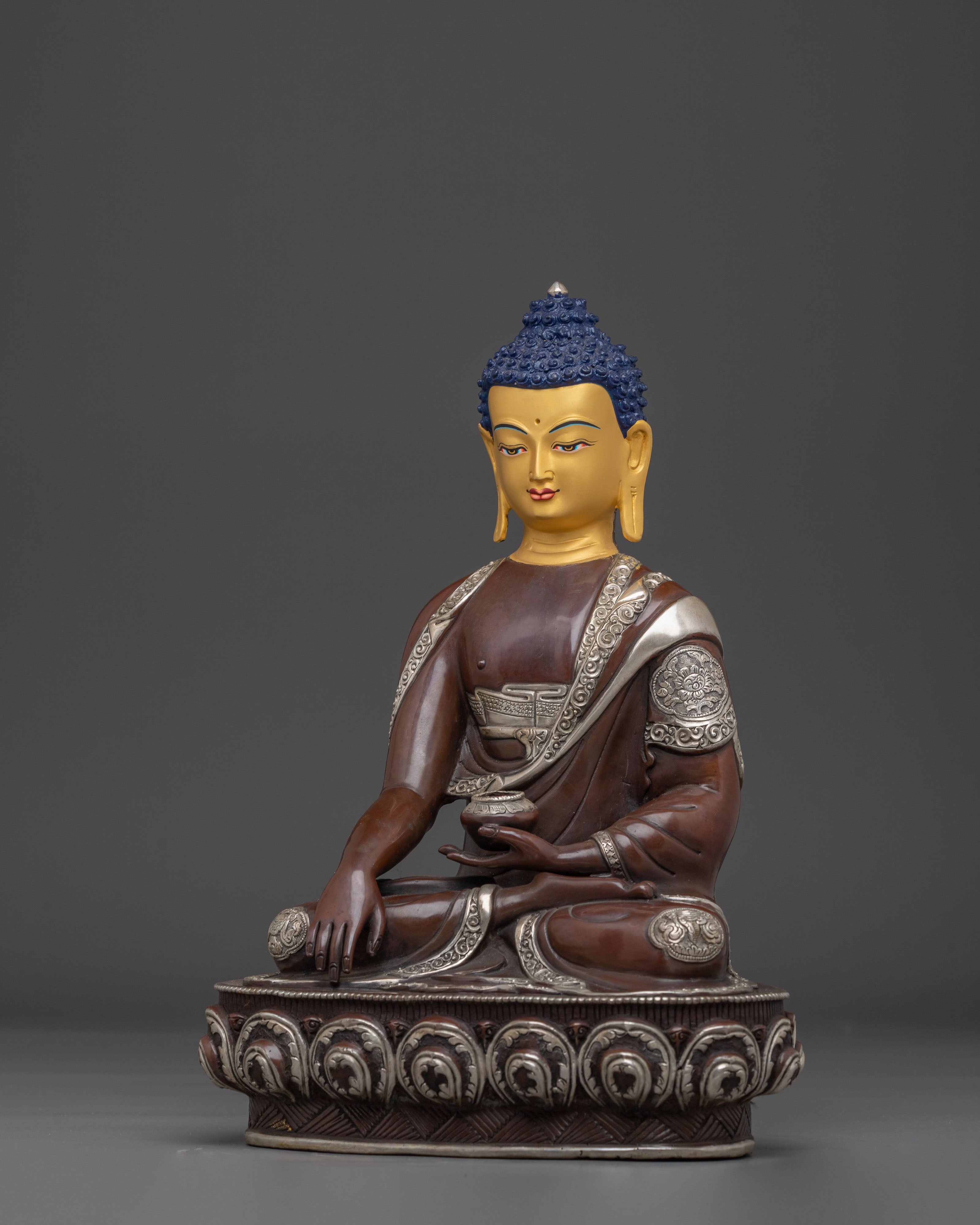 Golden Shakyamuni Buddha Figurine, Wisdom Guide
