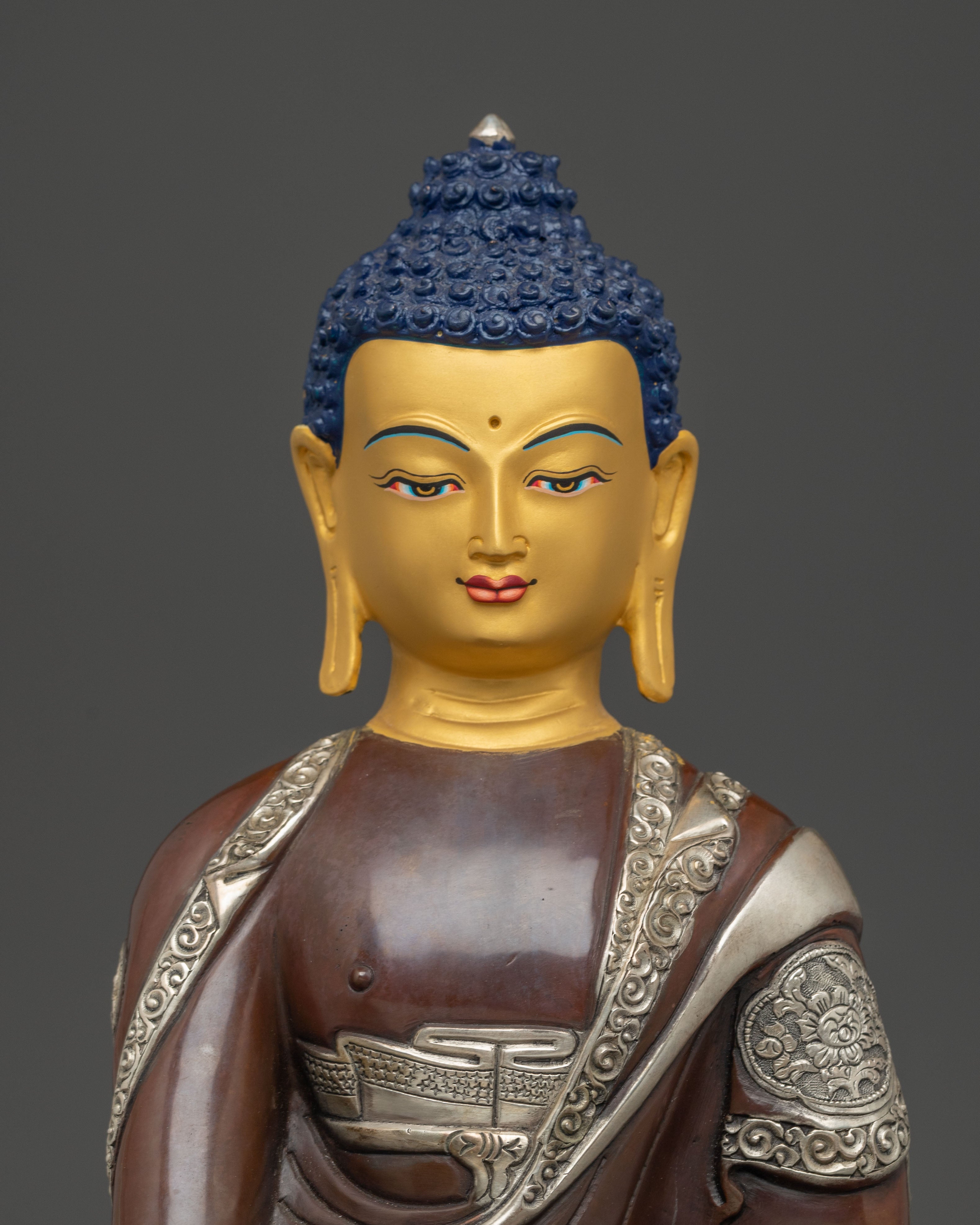 Golden Shakyamuni Buddha Figurine, Wisdom Guide