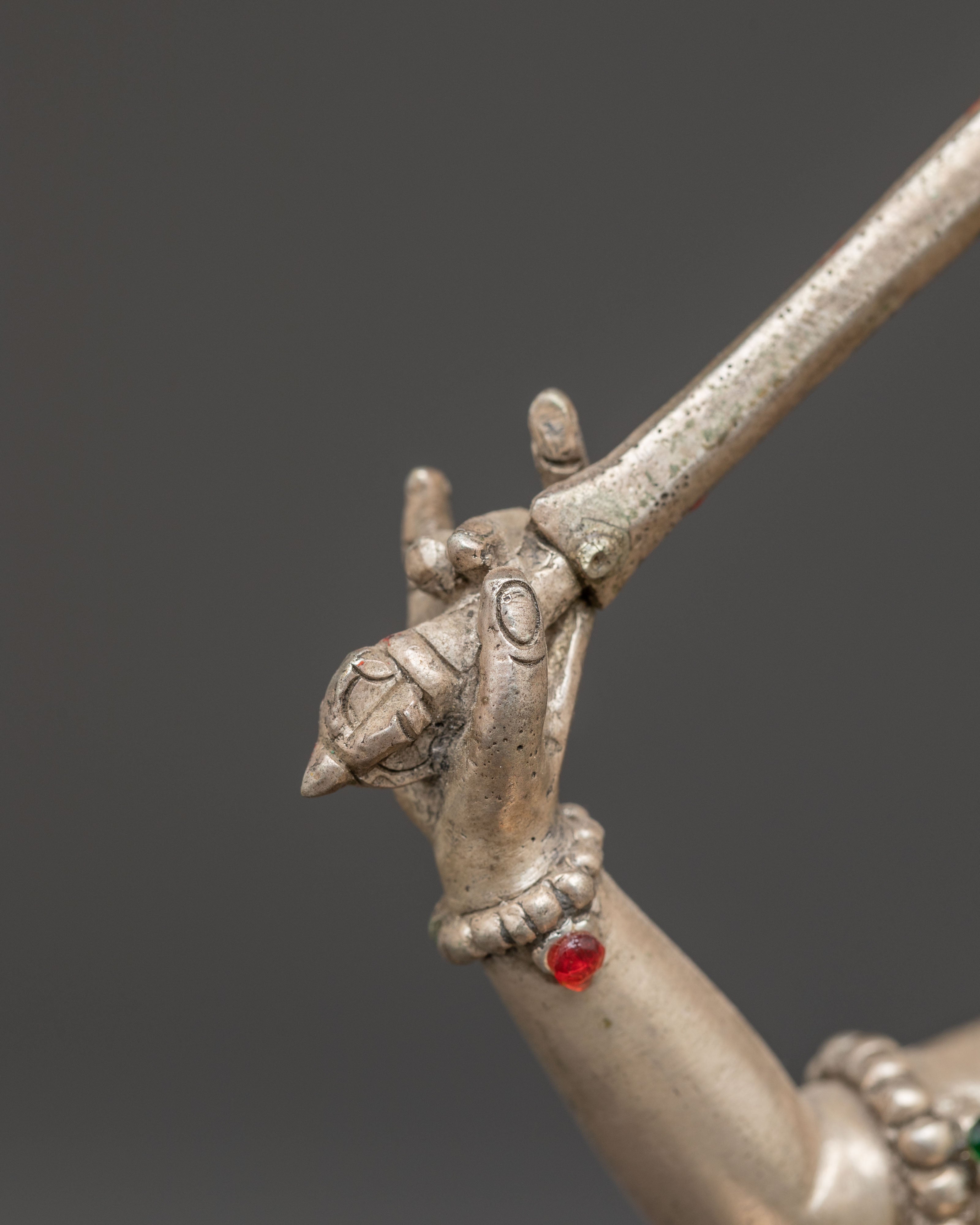 Silver Manjushri Statue: The Destroyer of Ignorance