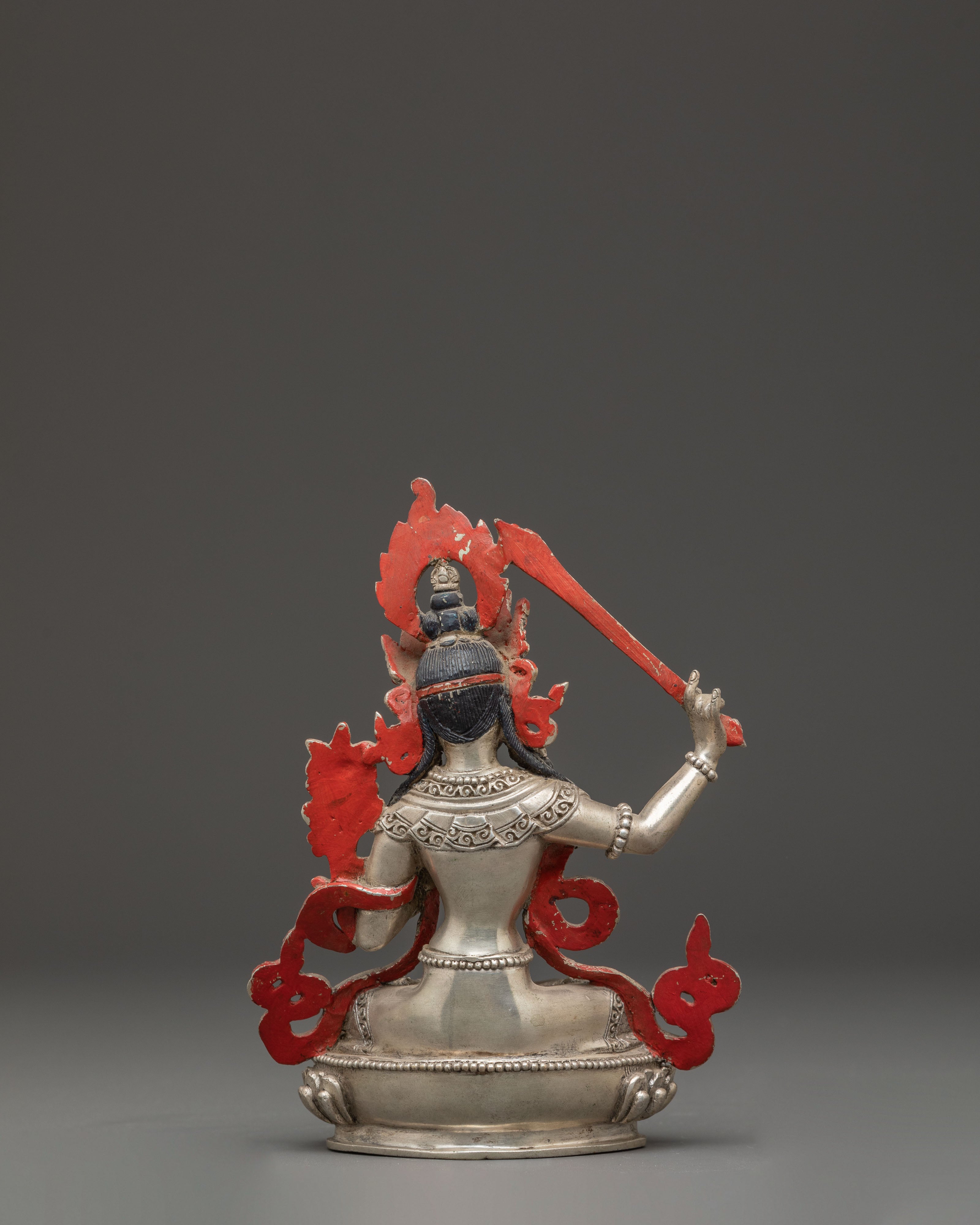Silver Manjushri Statue: The Destroyer of Ignorance