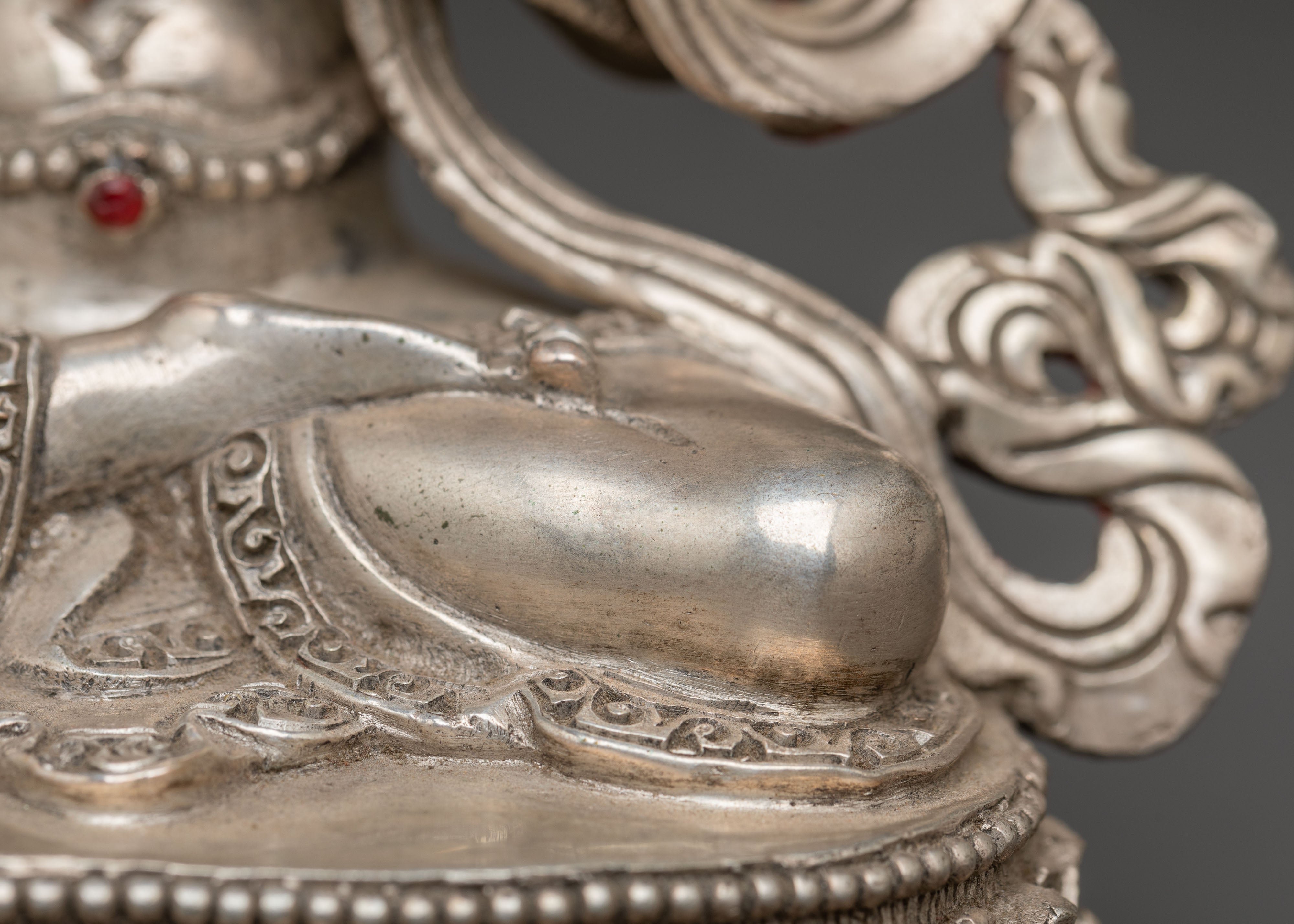 Silver Manjushri Statue: The Destroyer of Ignorance