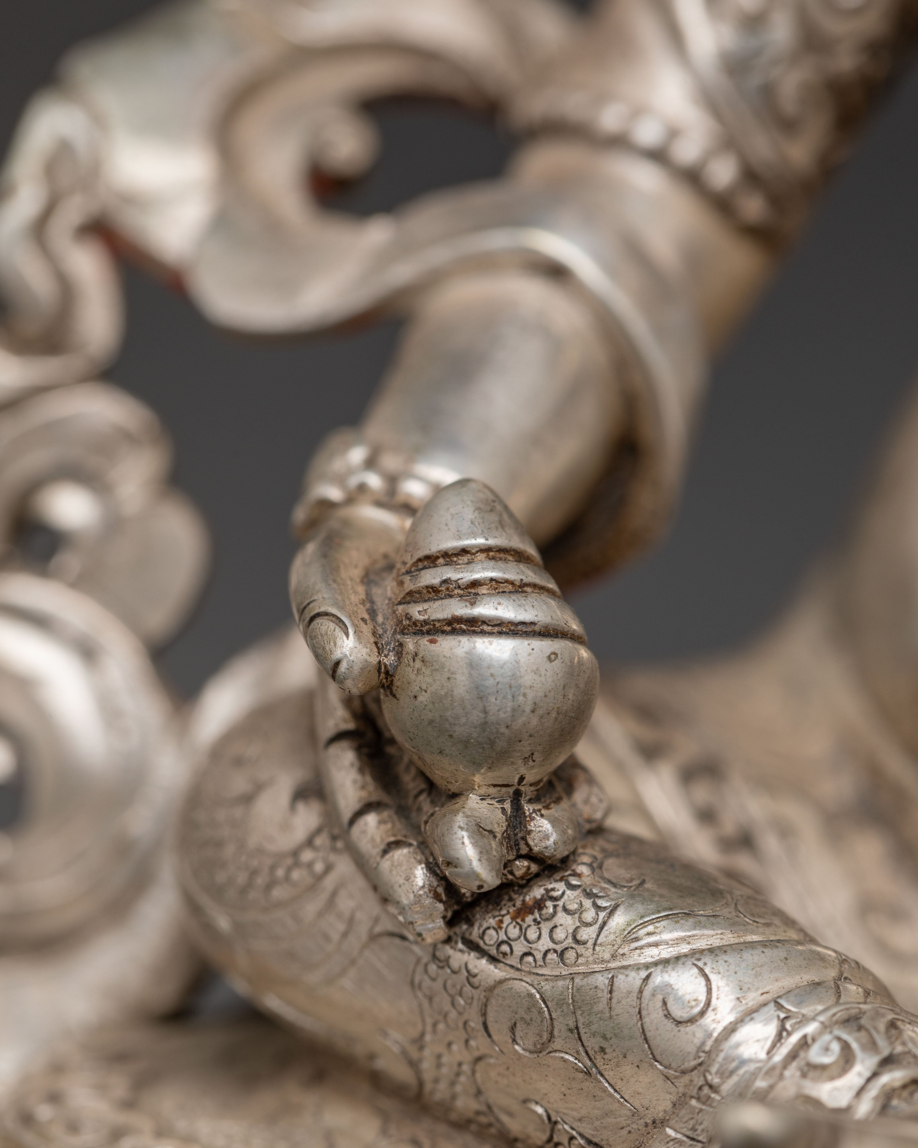 Silver Dzambhala Statue | Symbol of Abundance