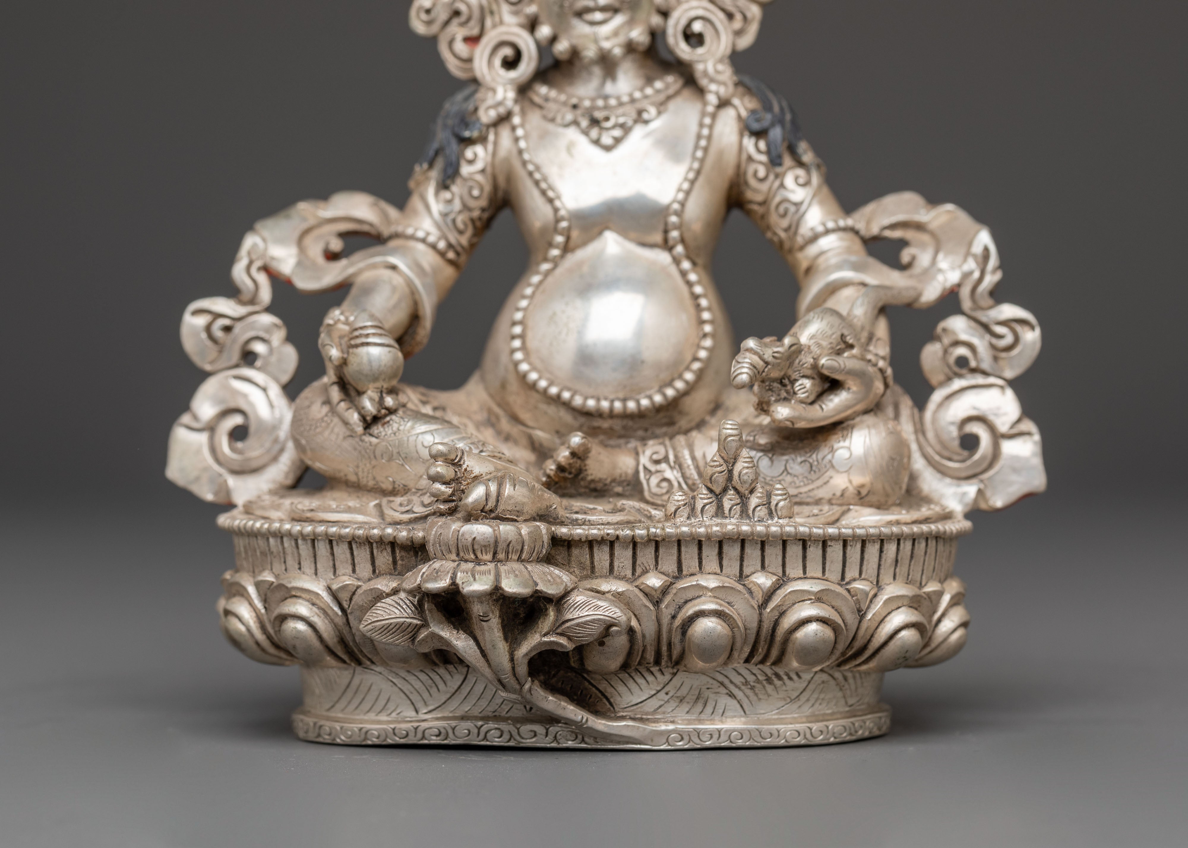 Silver Dzambhala Statue | Symbol of Abundance