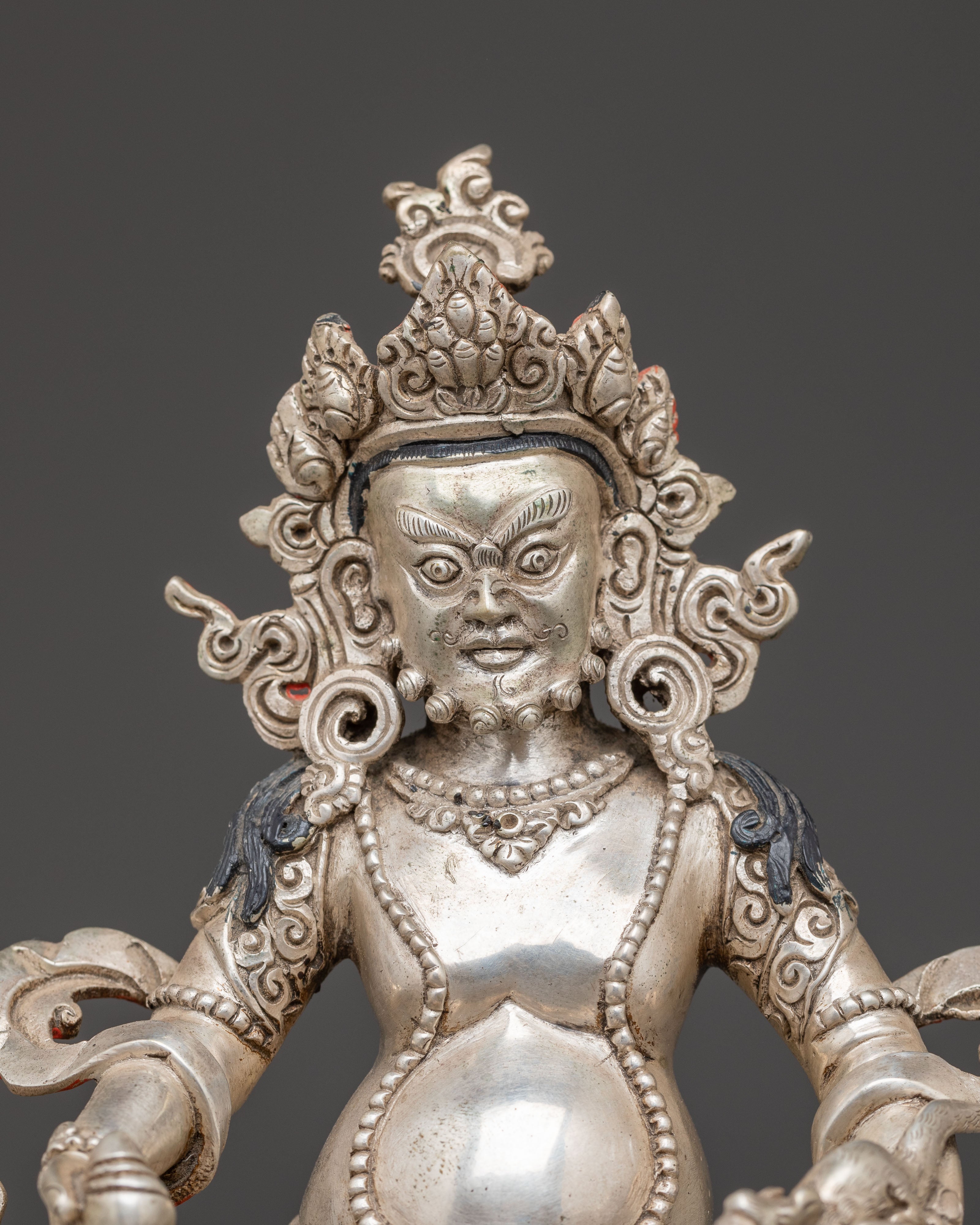 Silver Dzambhala Statue | Symbol of Abundance