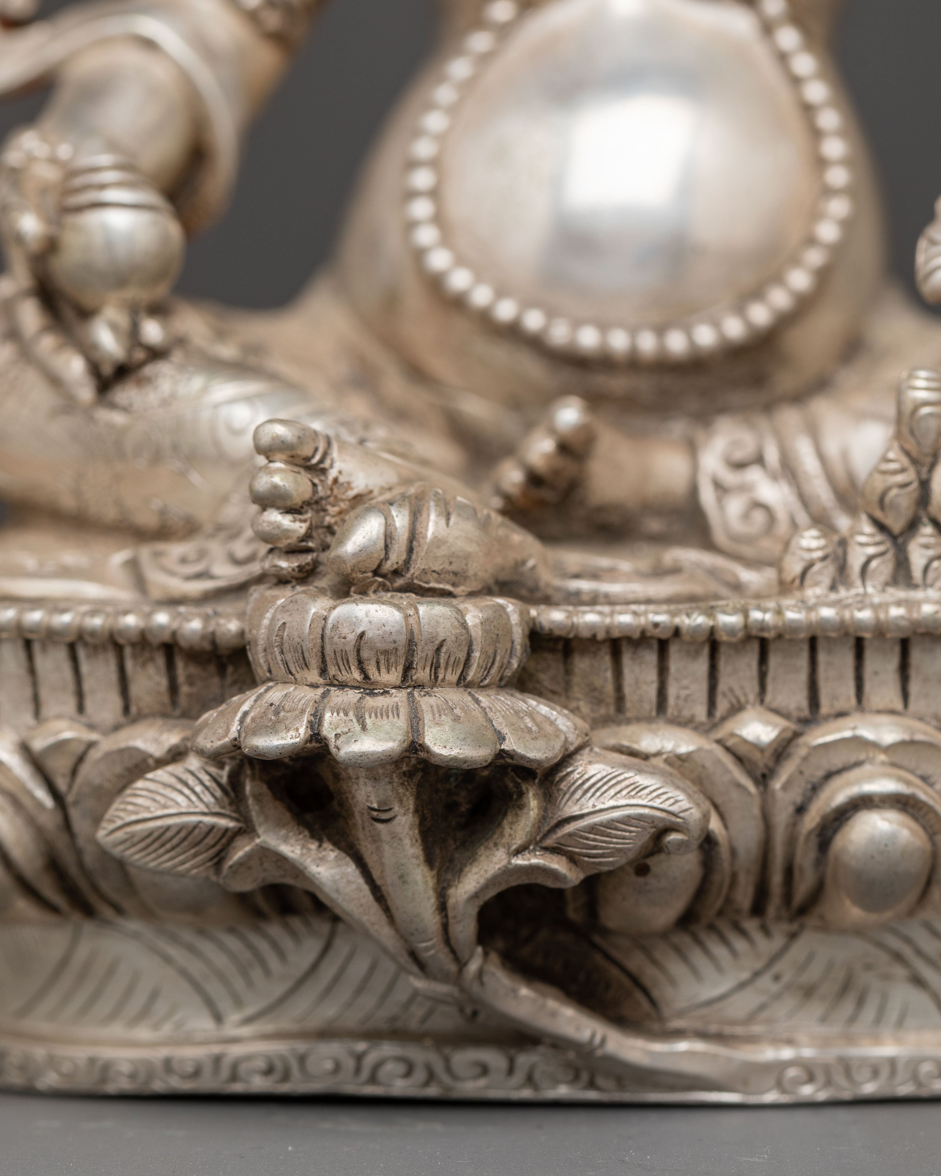 Silver Dzambhala Statue | Symbol of Abundance