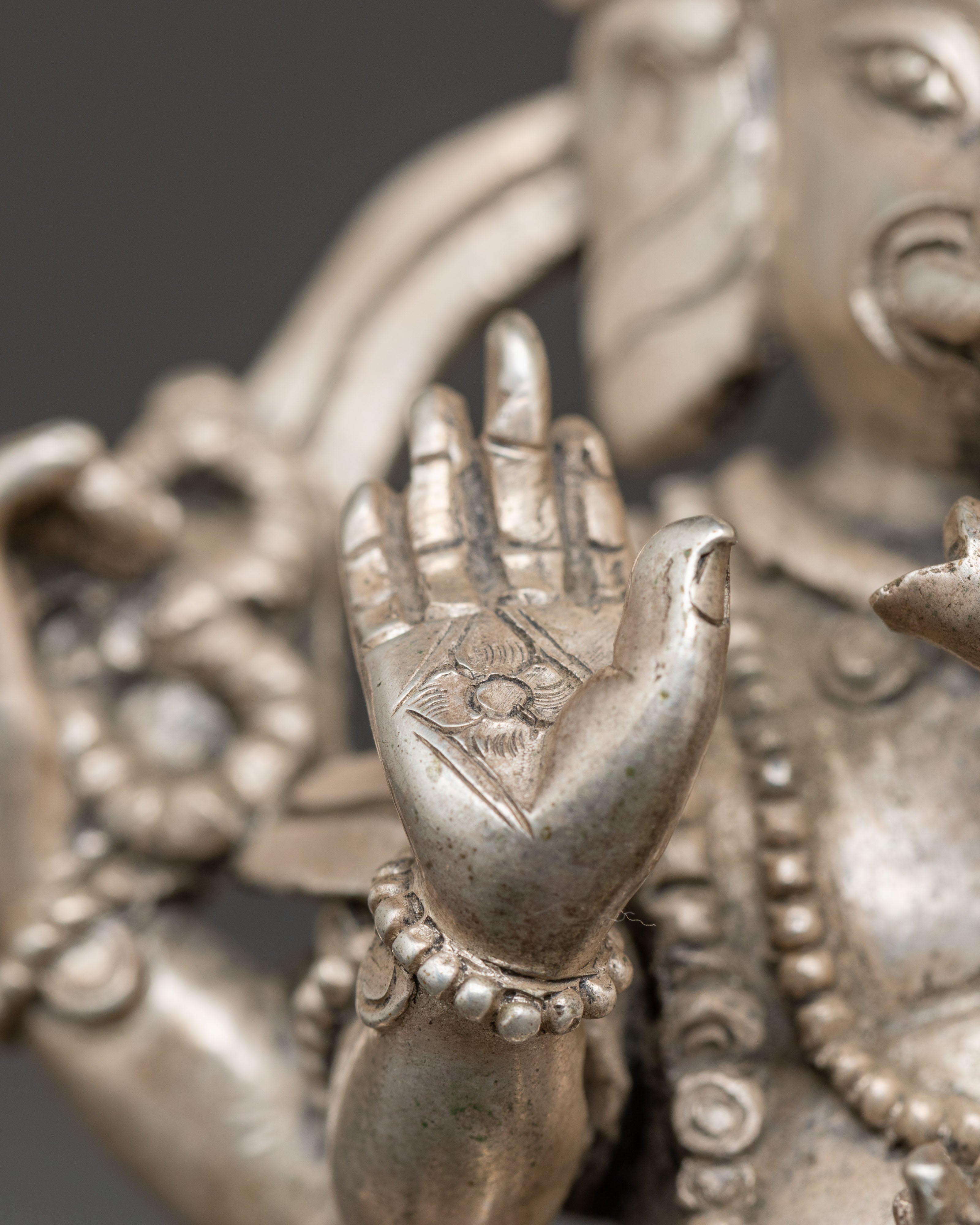 Silver Hindu Deity Ganesh Figurine | Elephant Headed Deity