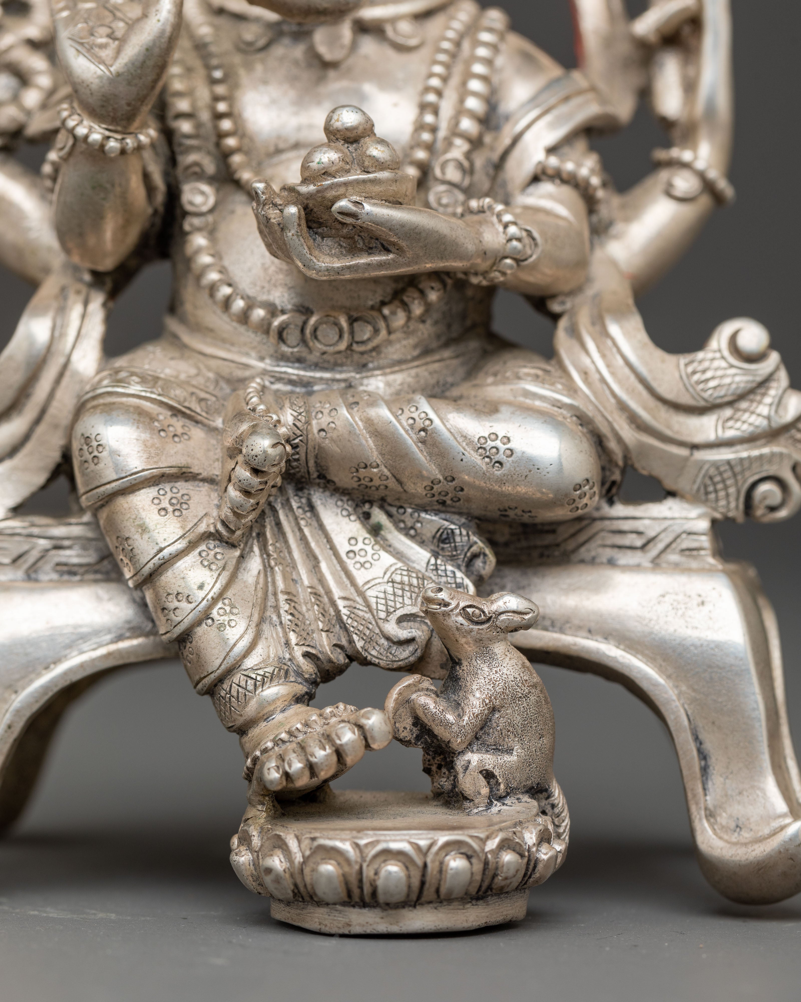 Silver Hindu Deity Ganesh Figurine | Elephant Headed Deity
