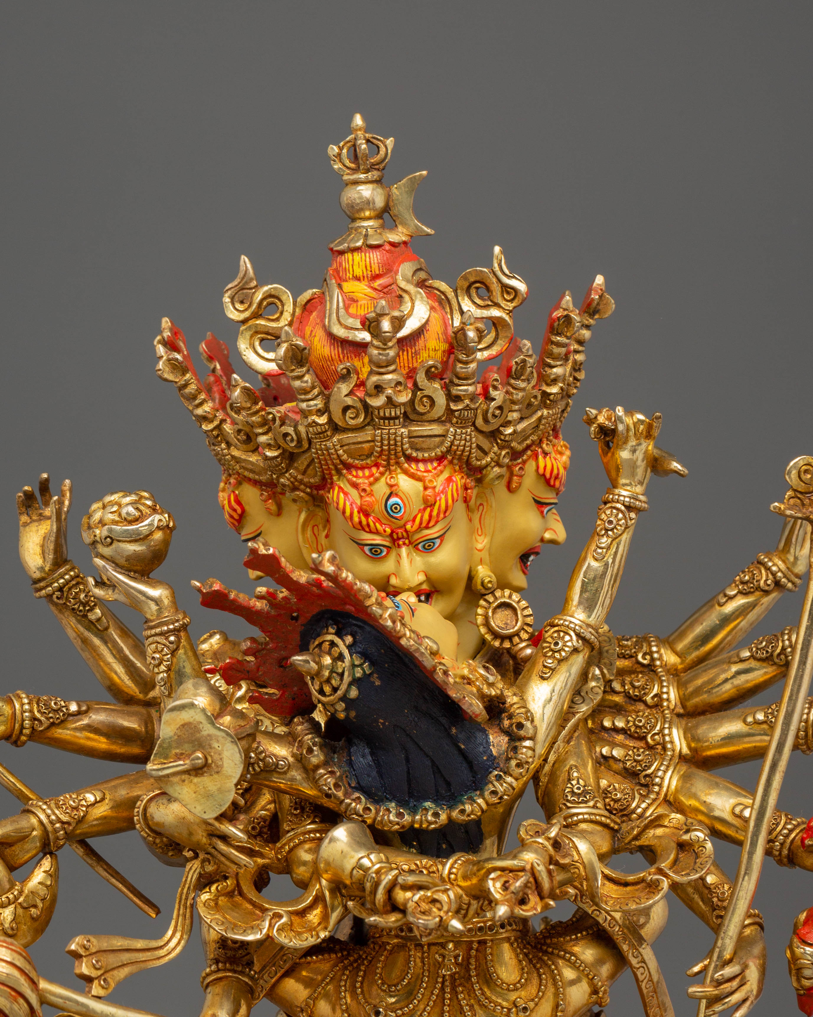 Chakrasambhara with Consort Gold and Copper Statue