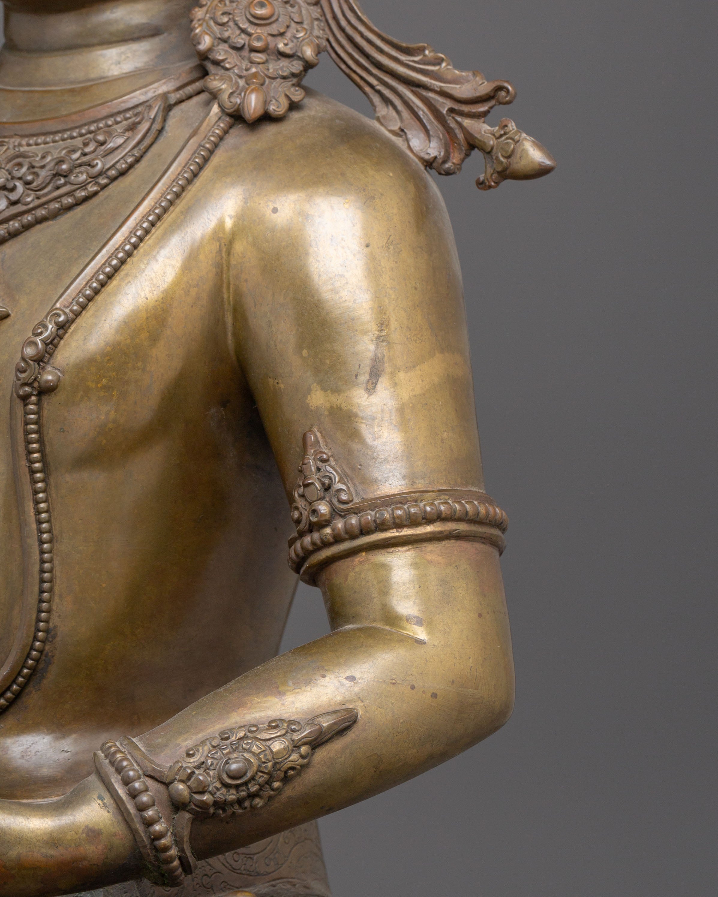 Statue of Amitabha Buddha: Copper Handmade Statue