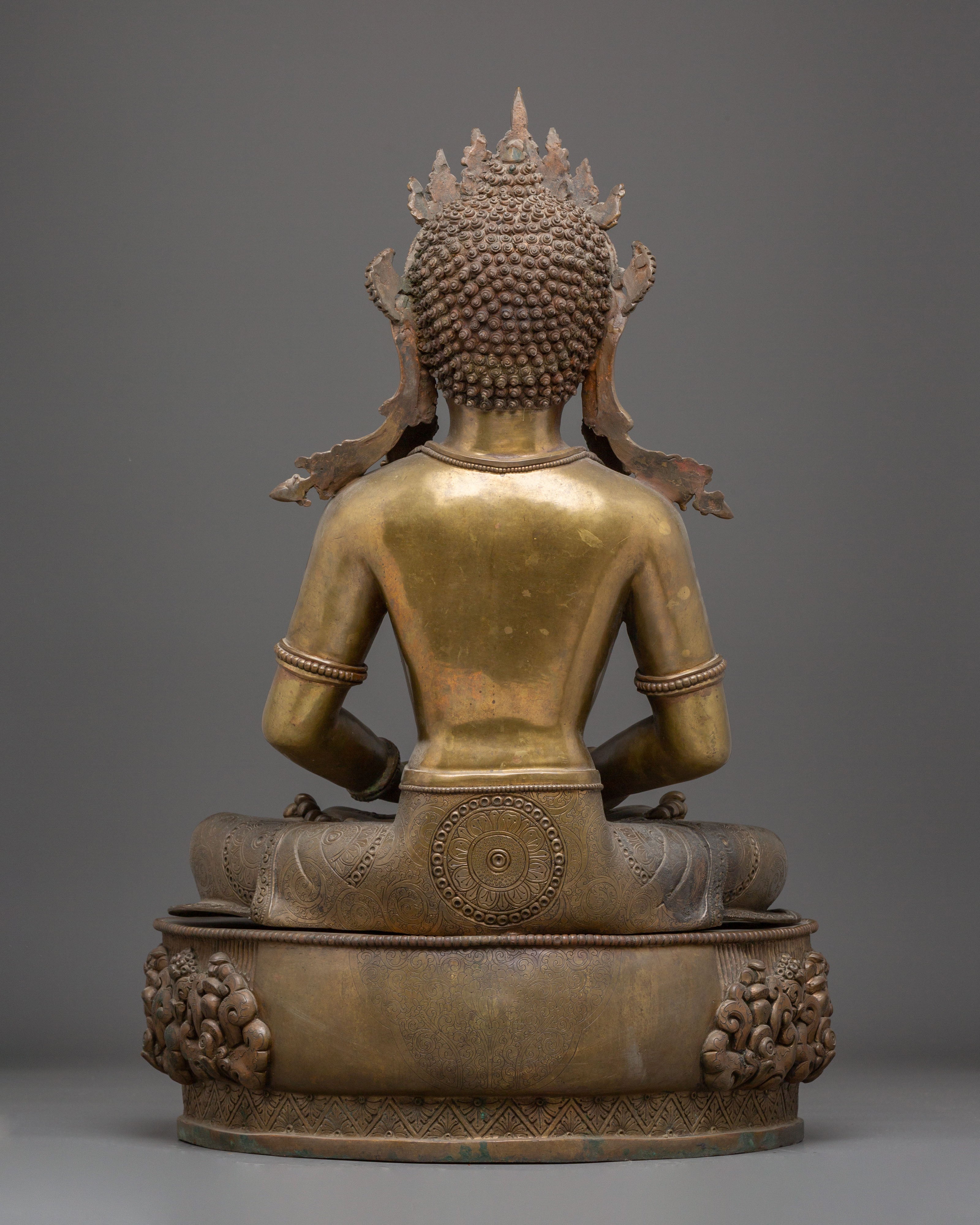 Statue of Amitabha Buddha: Copper Handmade Statue