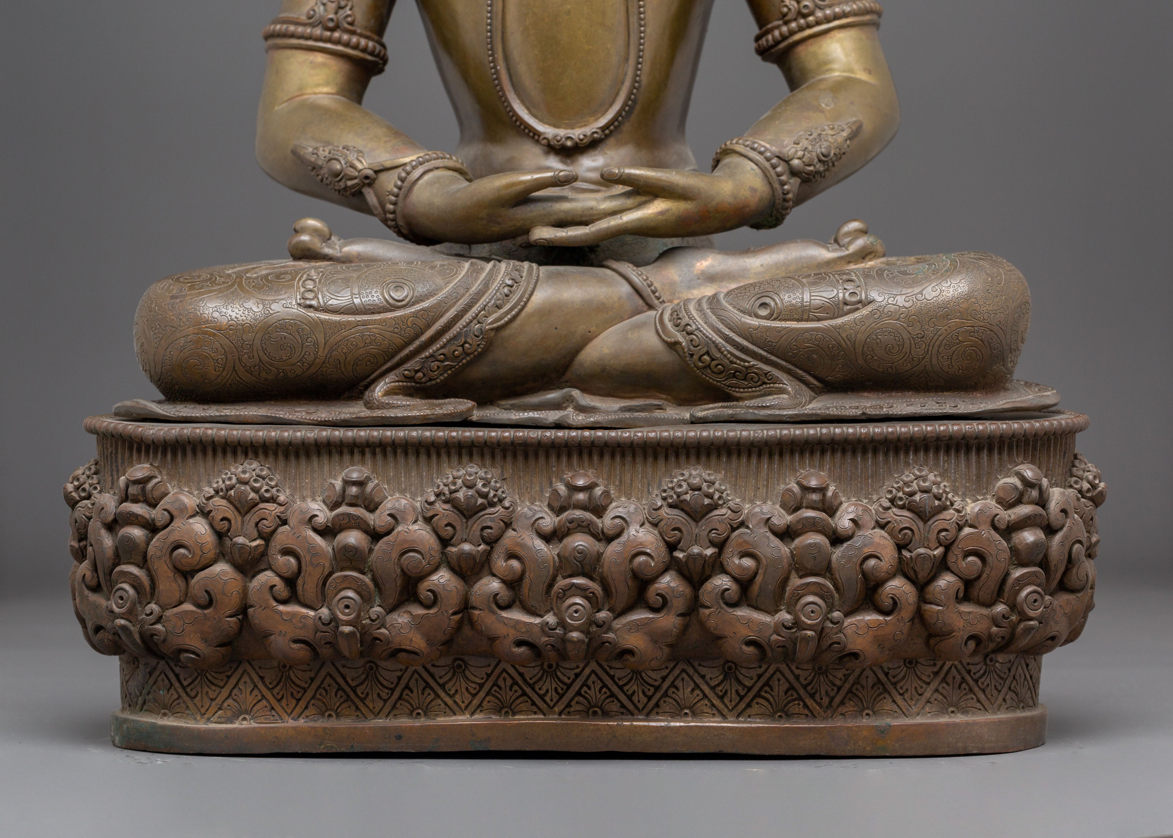 Statue of Amitabha Buddha: Copper Handmade Statue