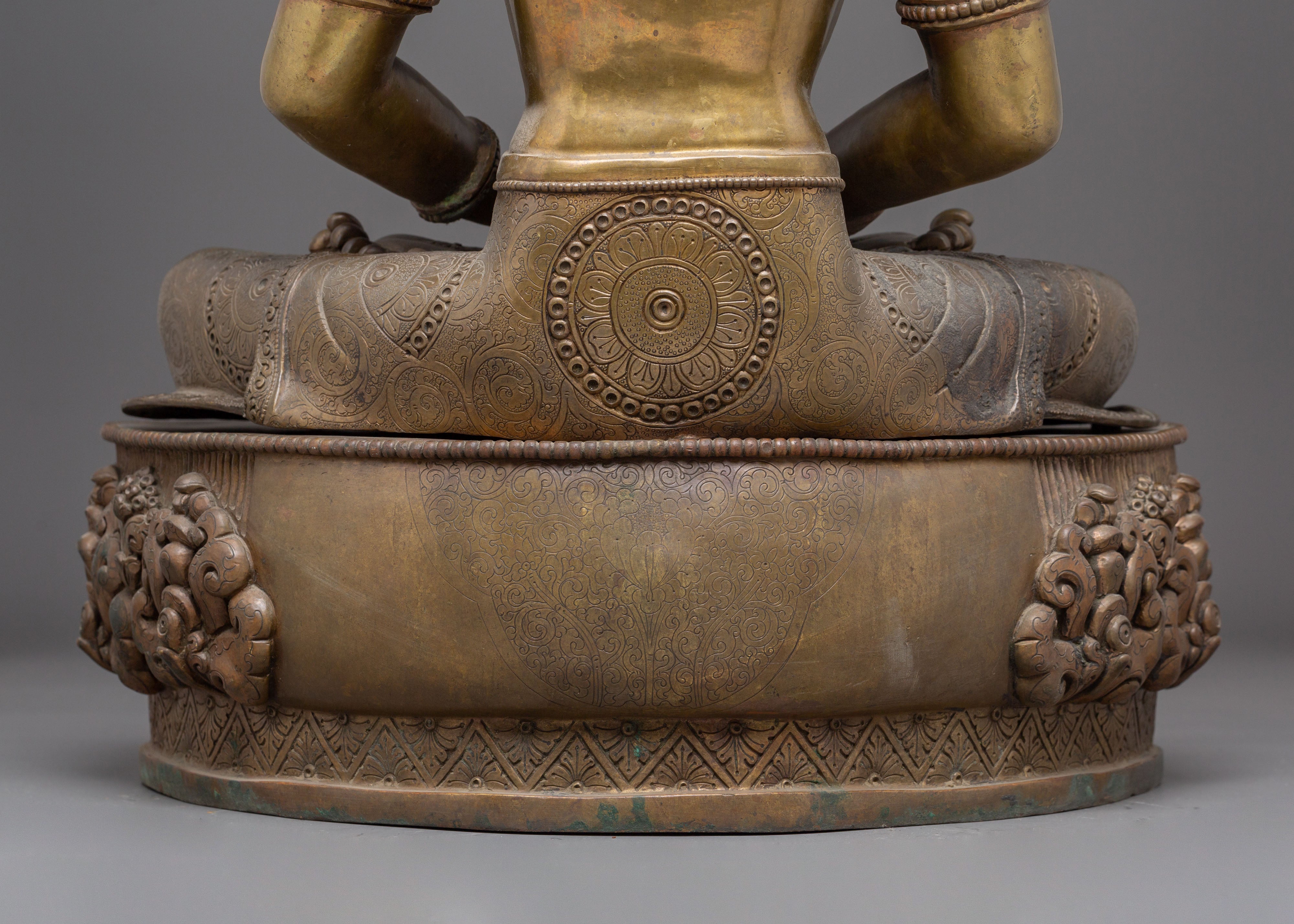 Statue of Amitabha Buddha: Copper Handmade Statue