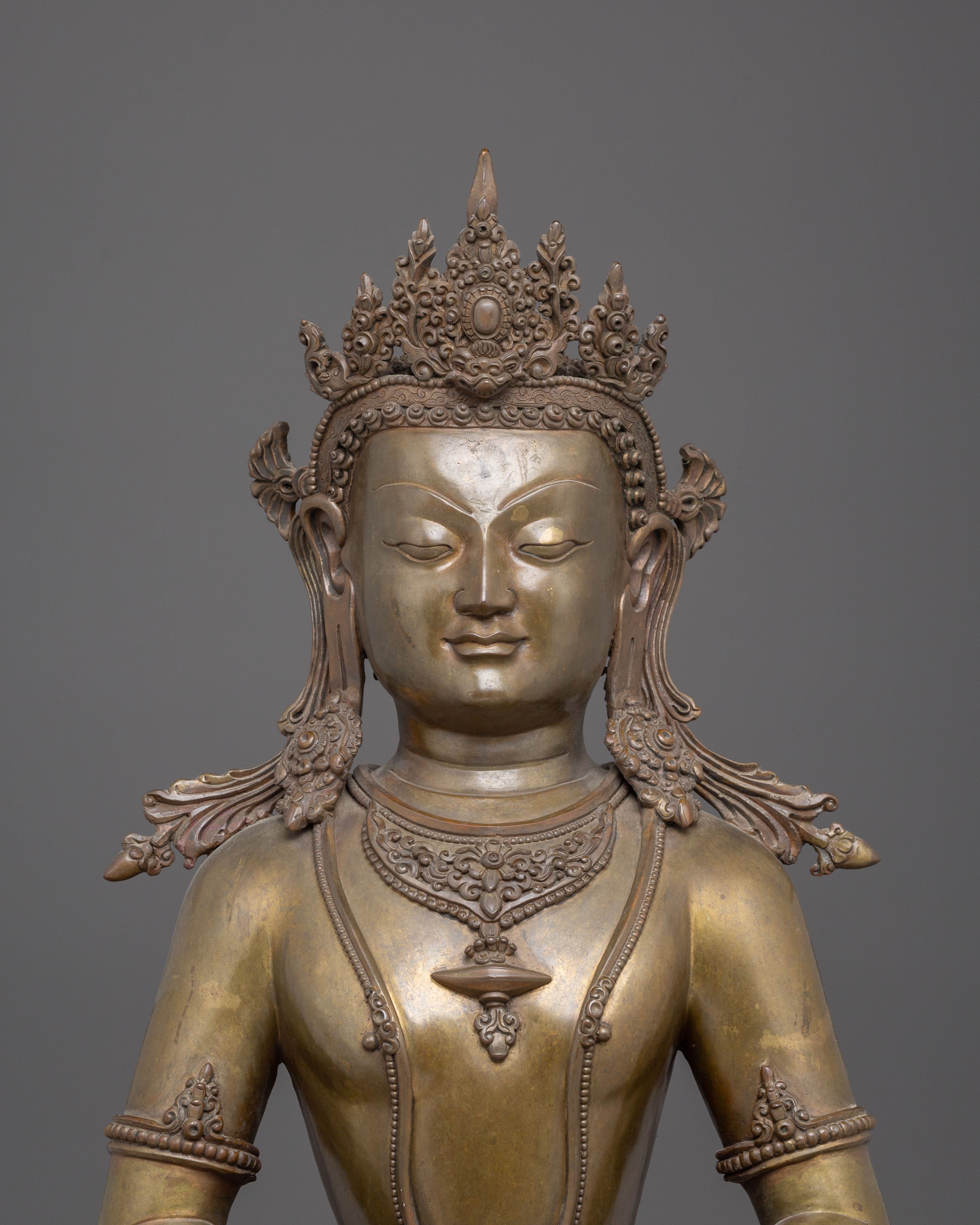Statue of Amitabha Buddha: Copper Handmade Statue