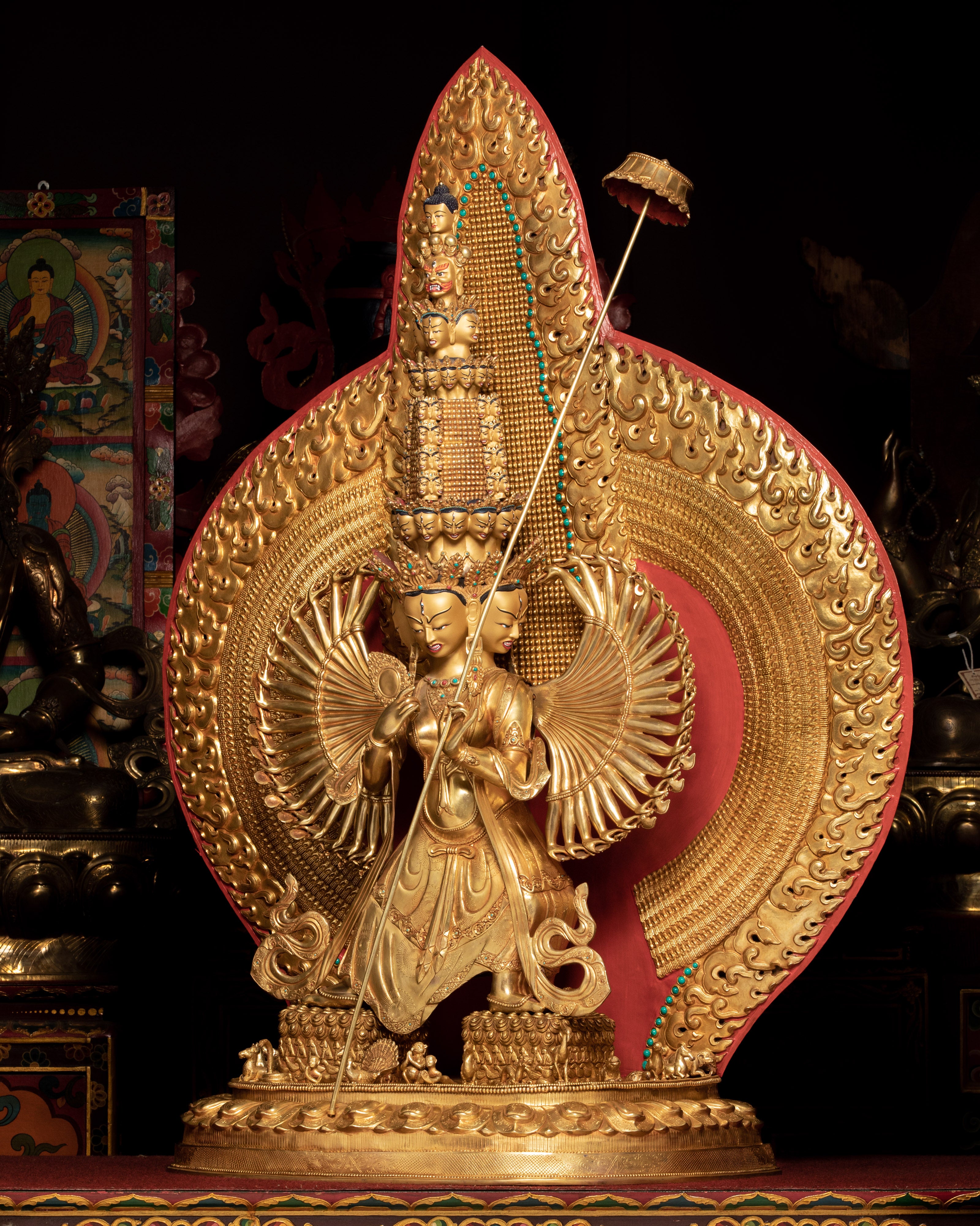 Magnificent 1000 Armed Dukar Statue | Bodhisattva of Protection