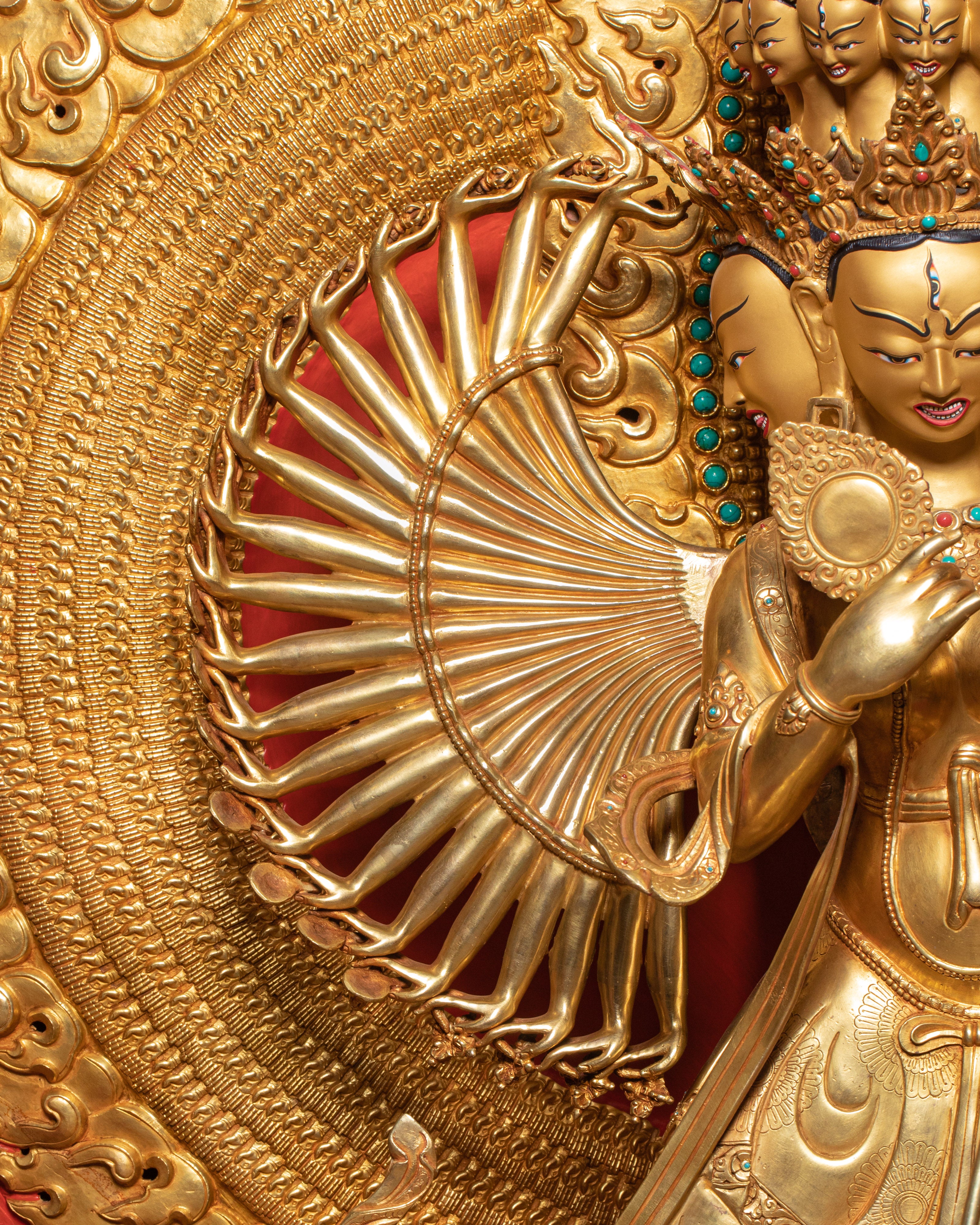 Magnificent 1000 Armed Dukar Statue | Bodhisattva of Protection