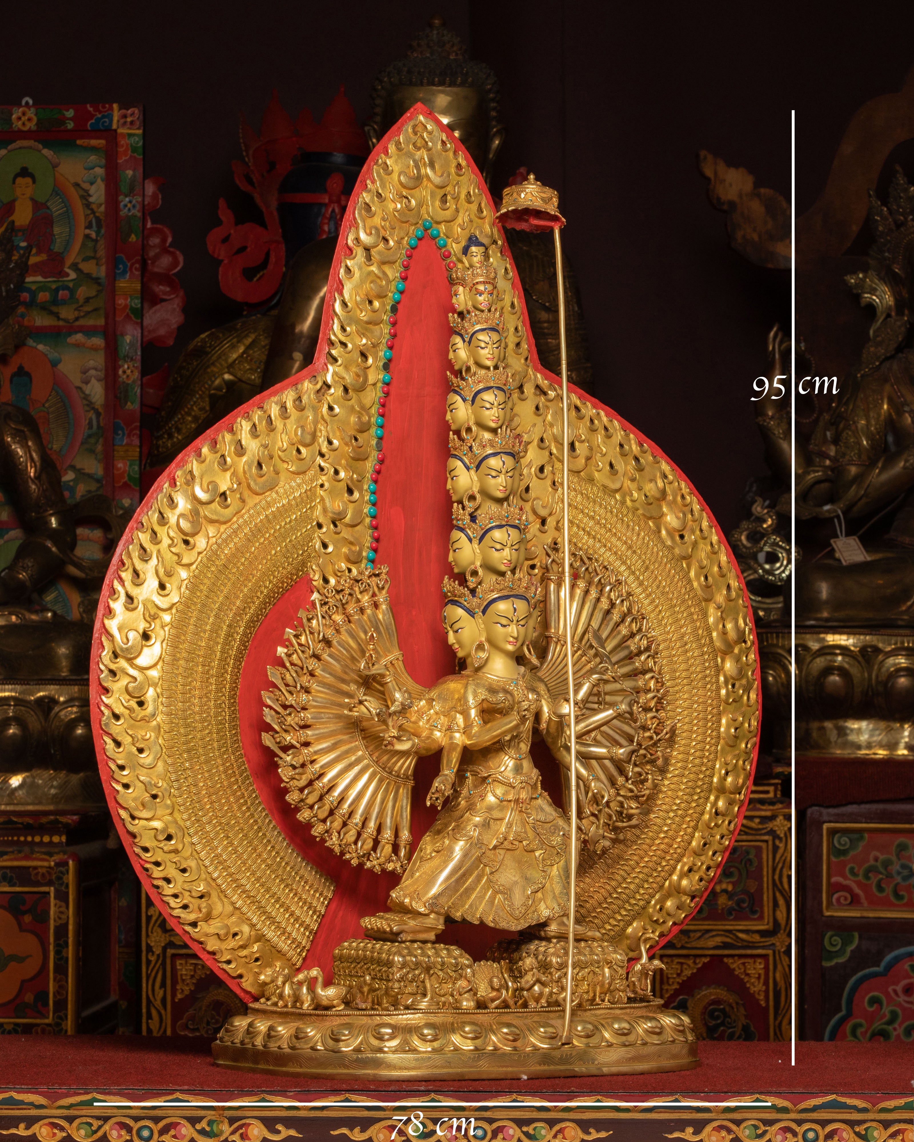 Majestic Life-Size 1000 Armed Dukar Statue