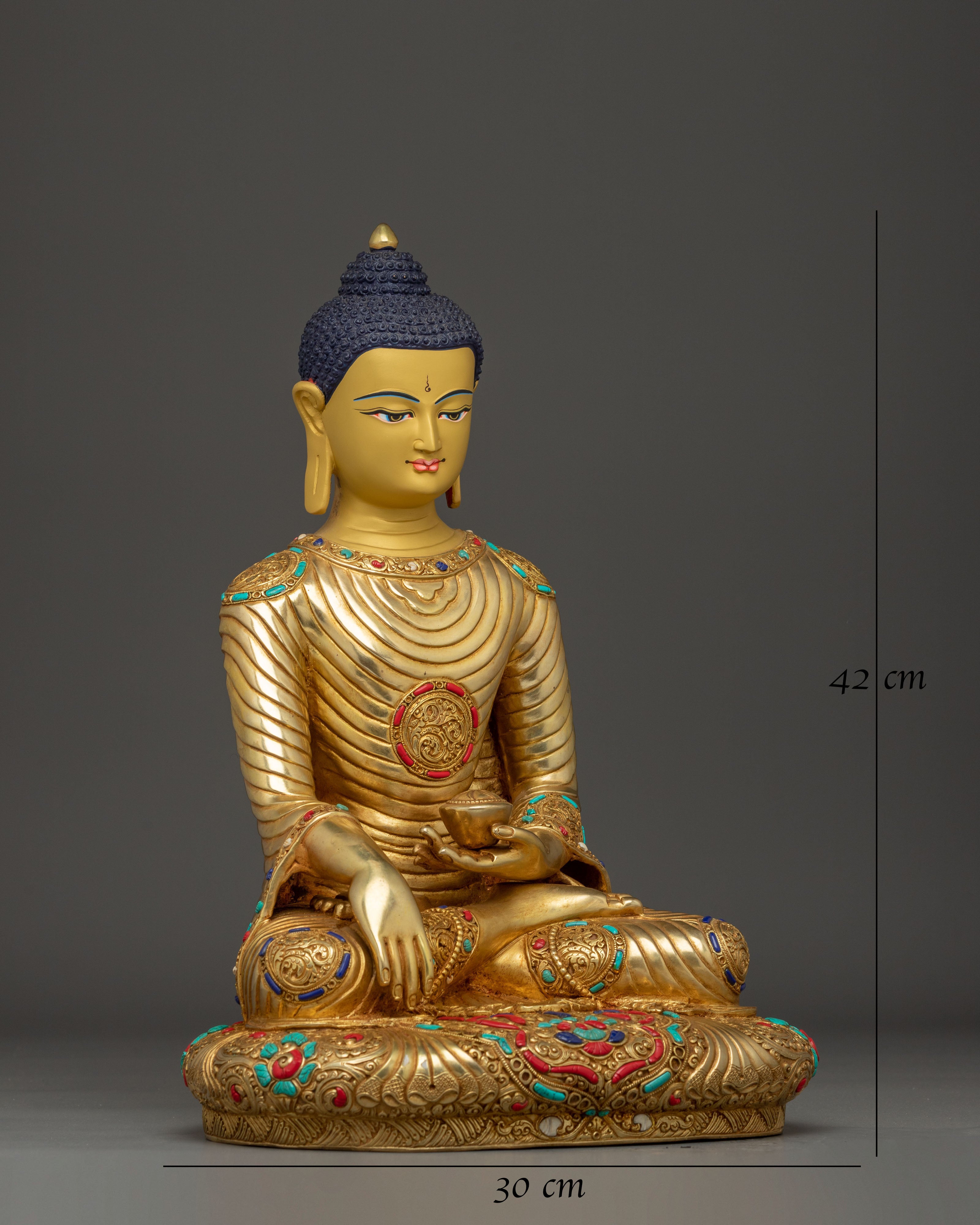 16.5 Inch Shakyamuni Buddha Copper Statue