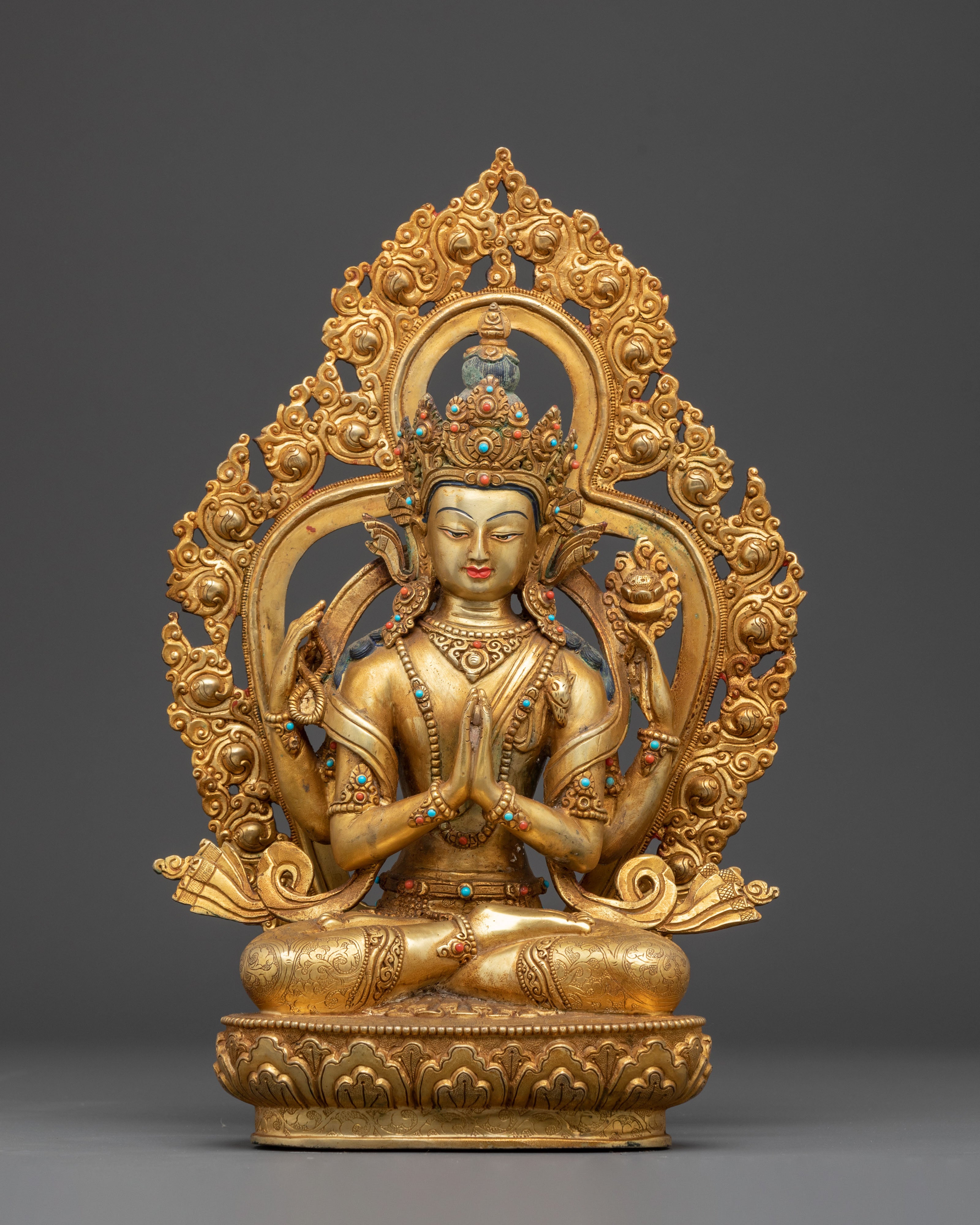 Statue of Chenrezig with Radiant Halo