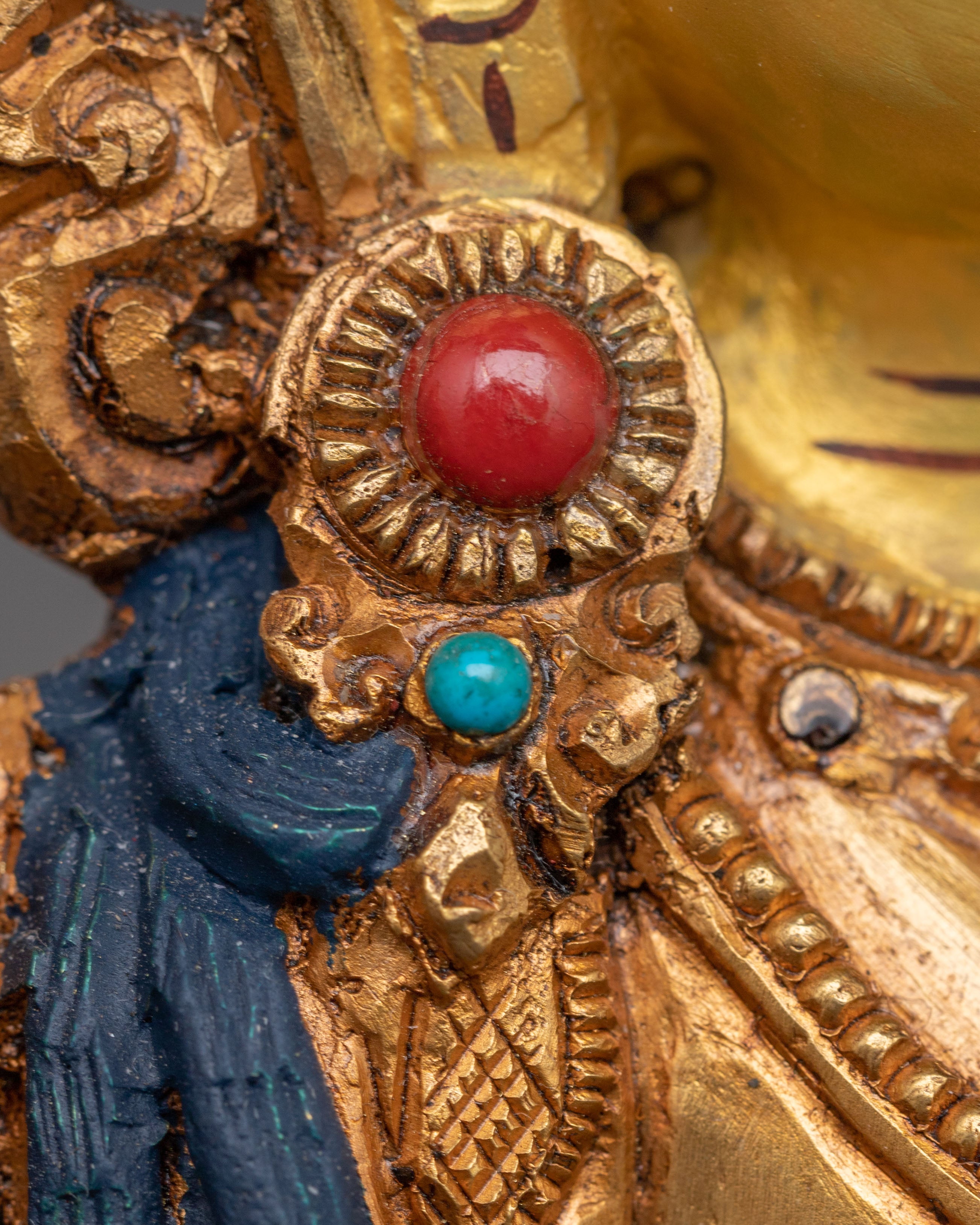 Golden Green Tara Statue: Nepali Handcrafted Artwork