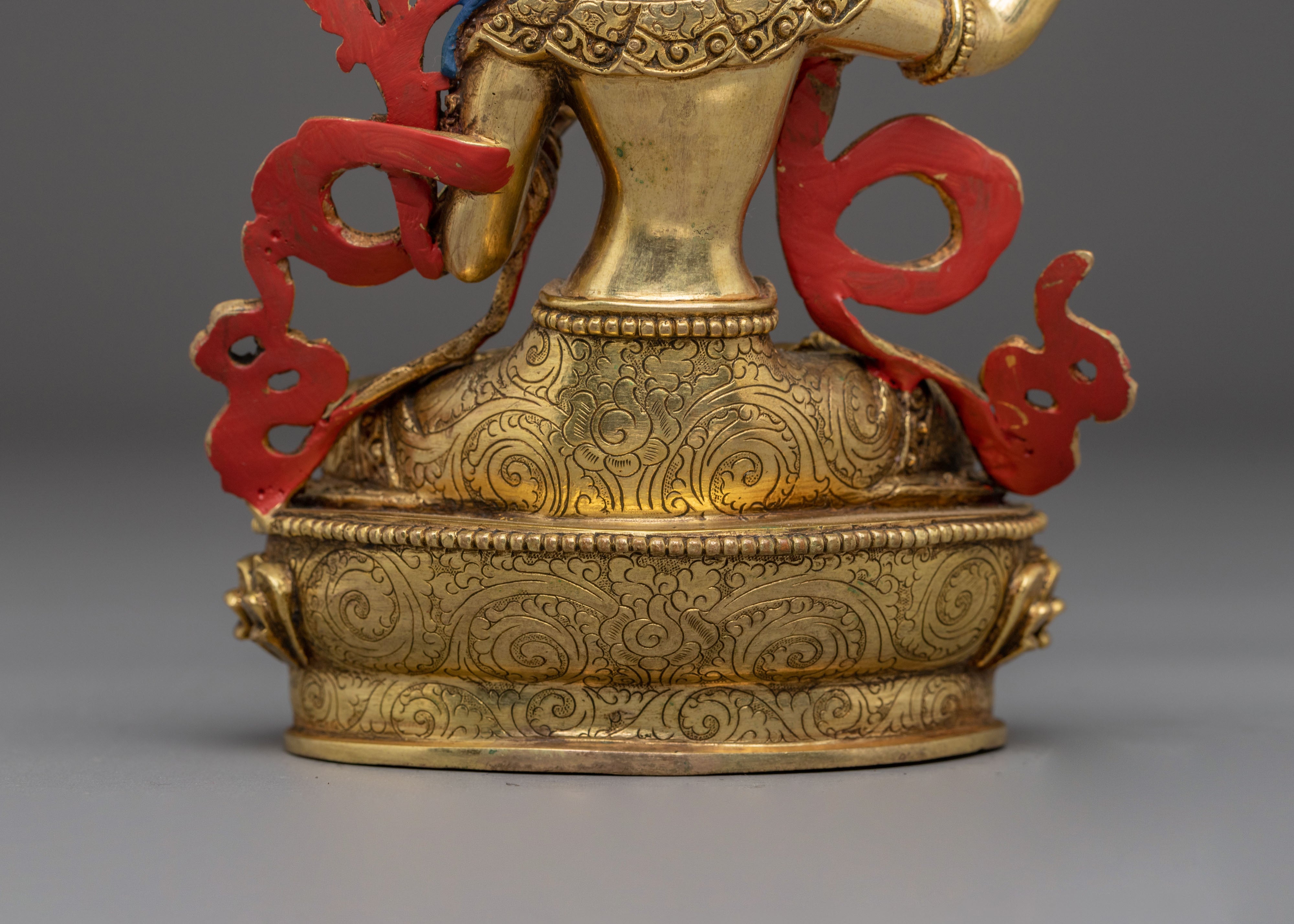 Manjushri Statue, Guardian of Knowledge: Handcrafted Nepali Art