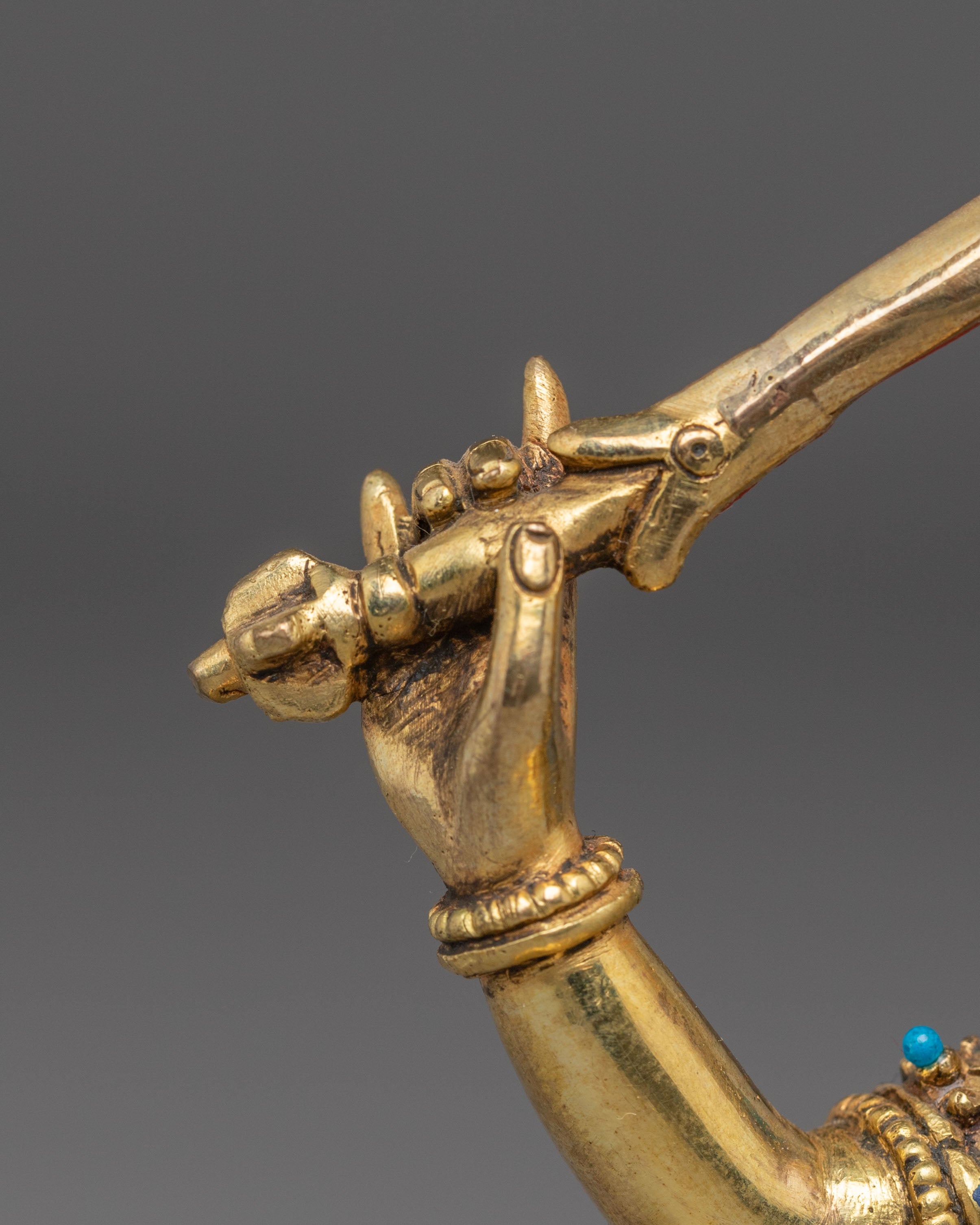 Manjushri Statue, Guardian of Knowledge: Handcrafted Nepali Art