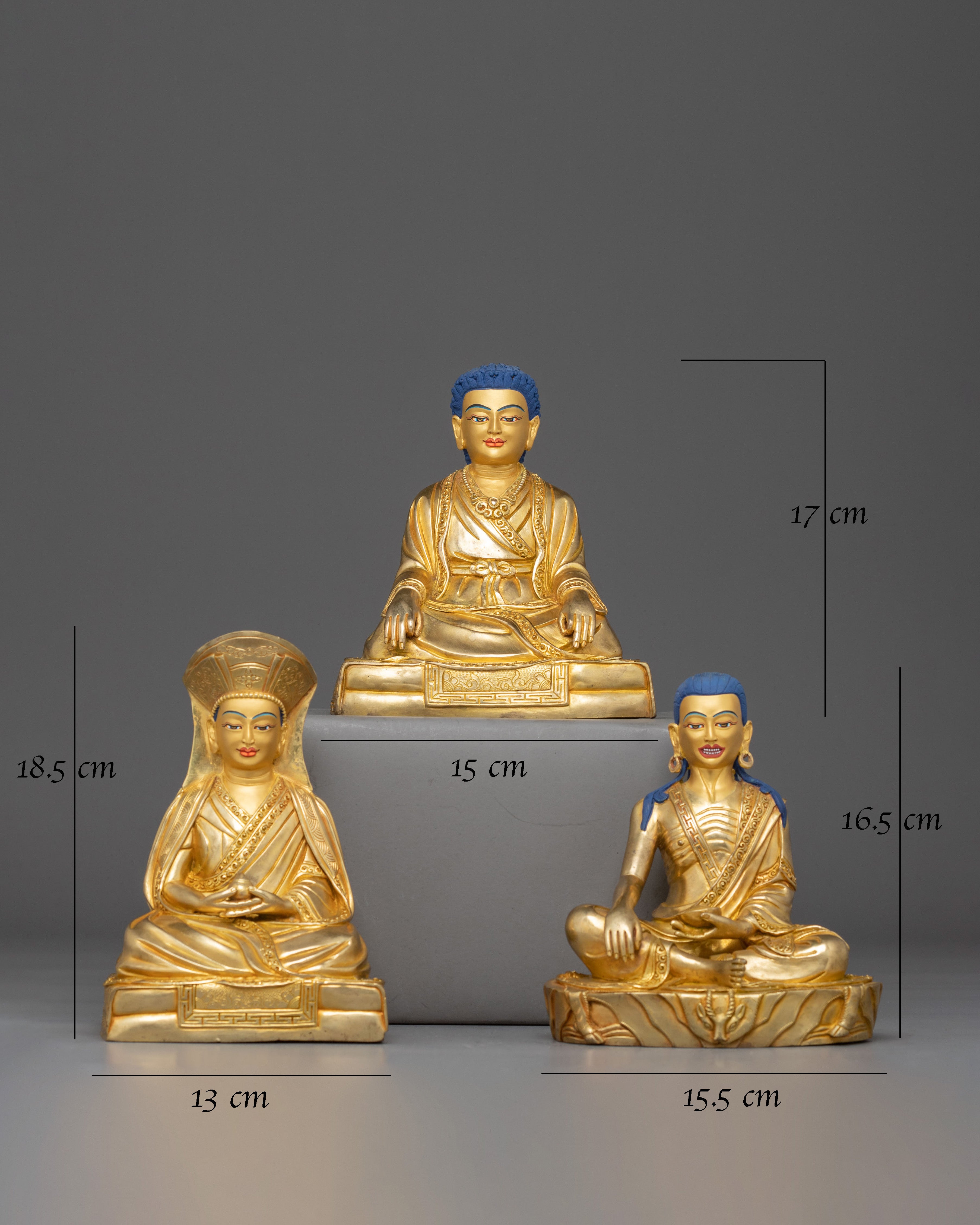 Statue of Buddhist Masters | Marpha, Milarepa & Gampopa Statue Set
