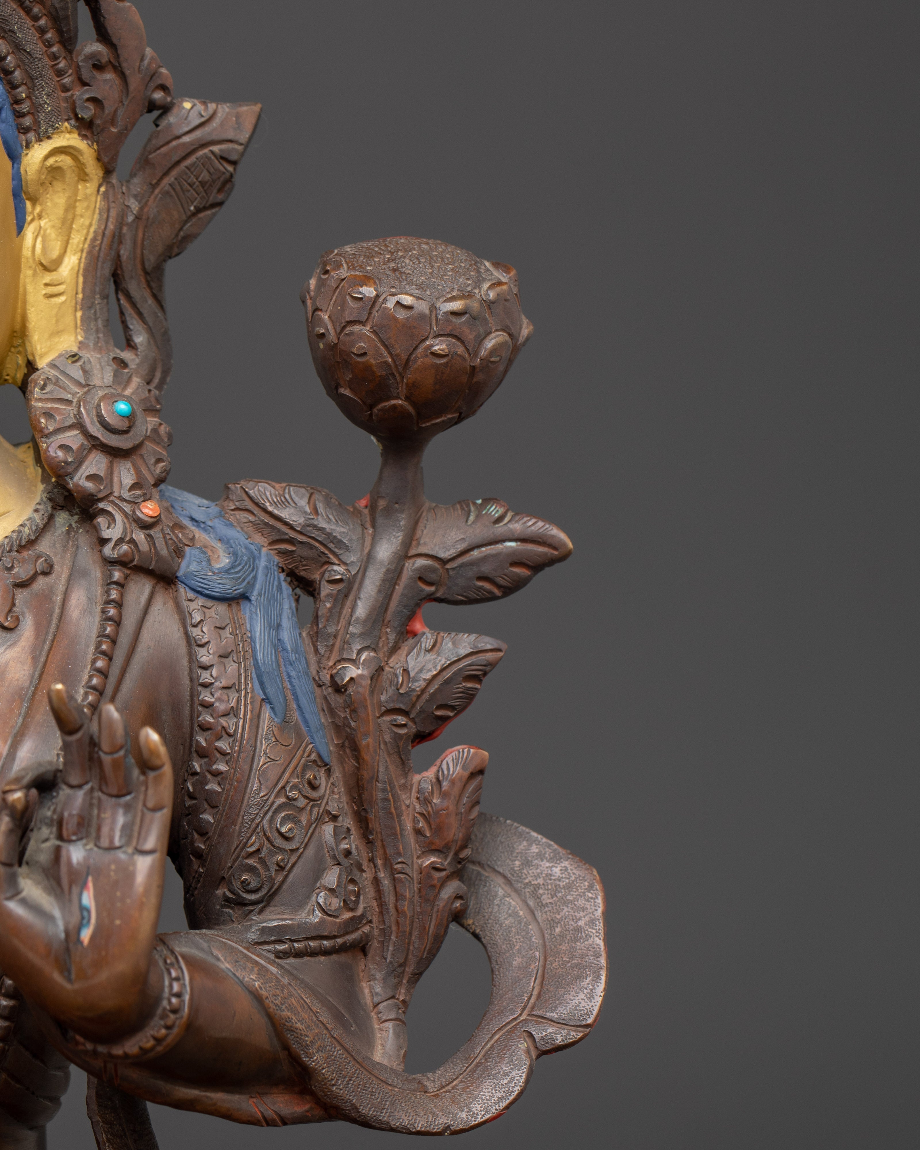 Copper Statue of Healing Goddess White Tara