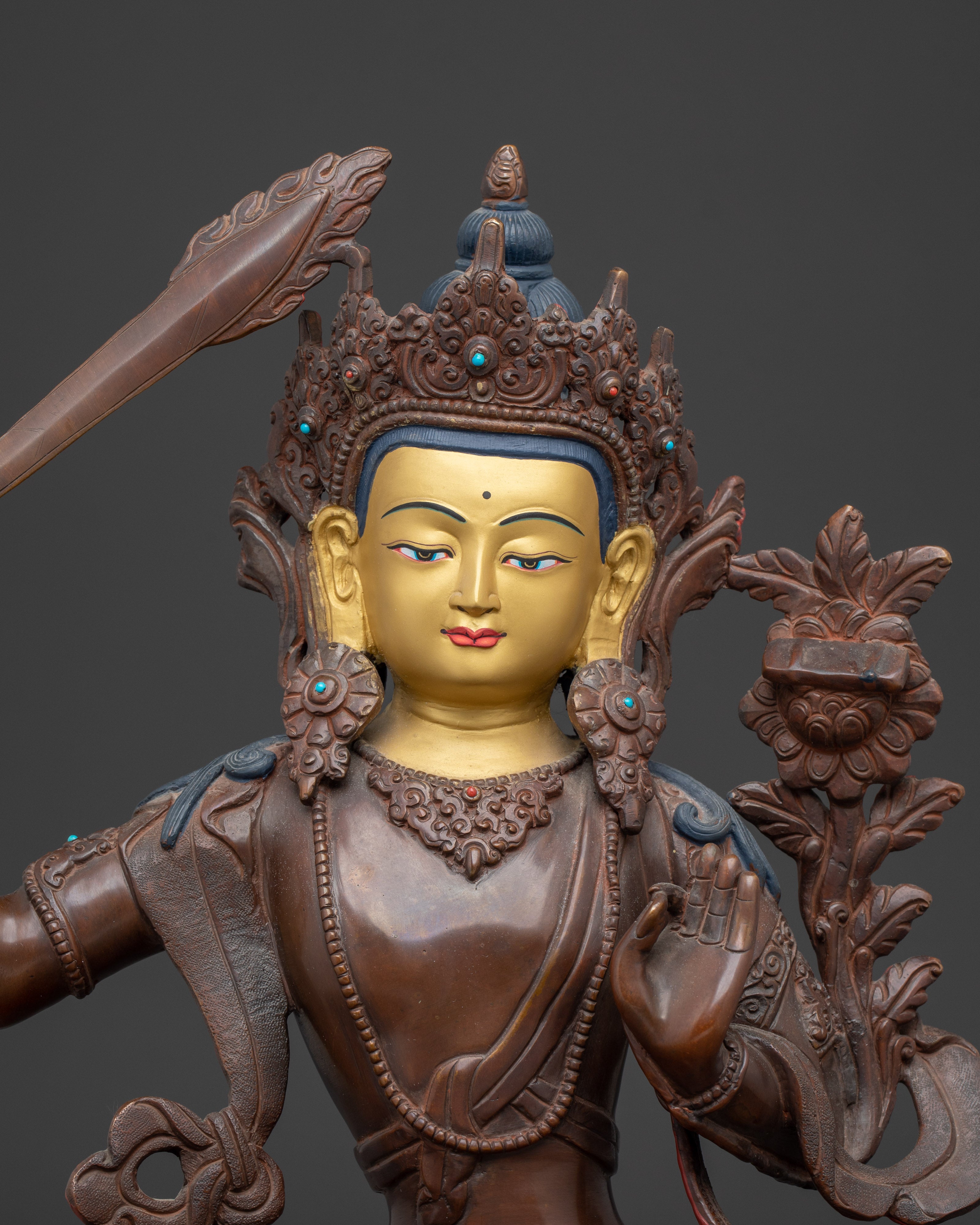 Handmade Statue of Manjushri: The Wisdom Bodhisattva