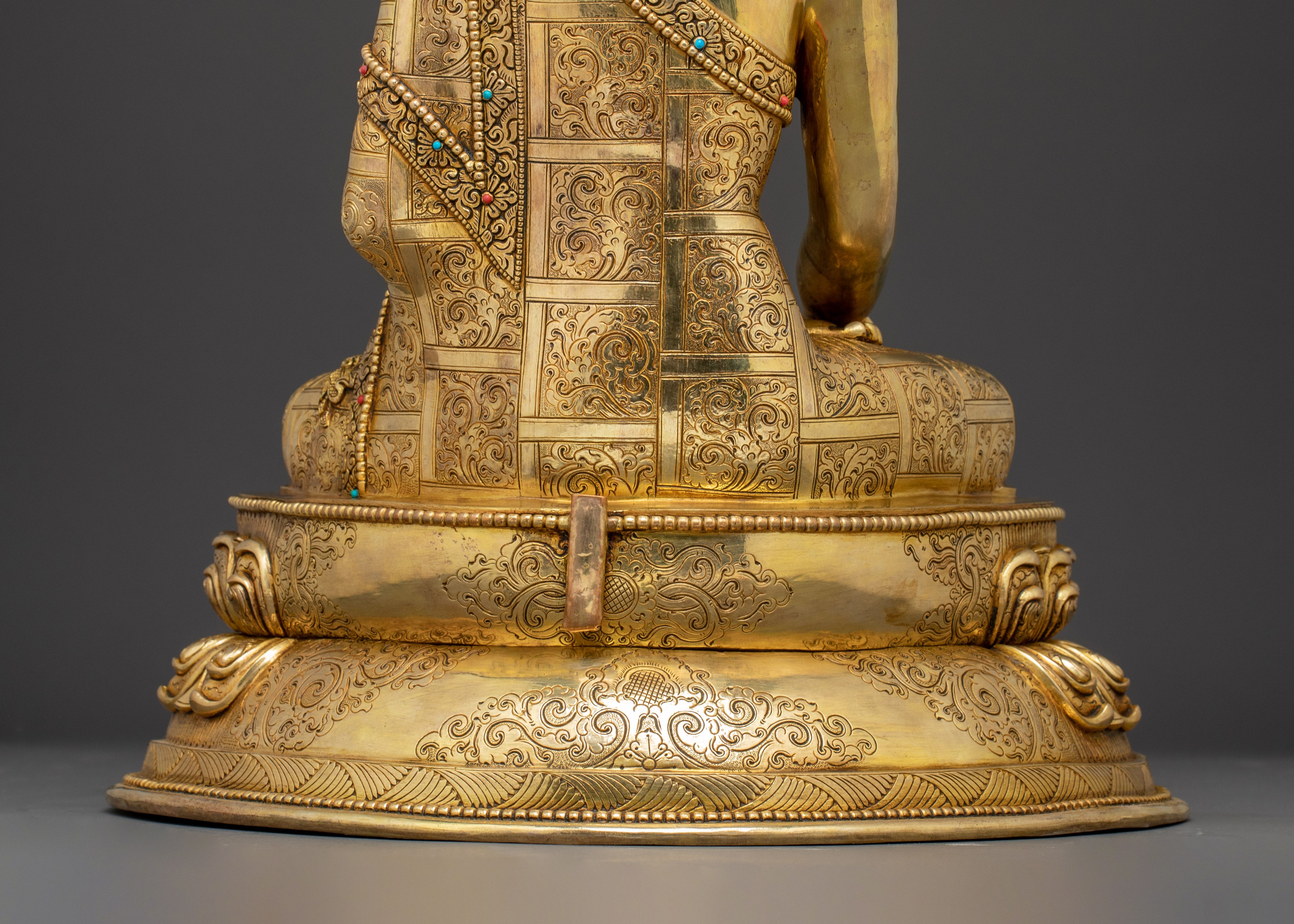 Golden Shakyamuni Buddha Copper Art for Meditation