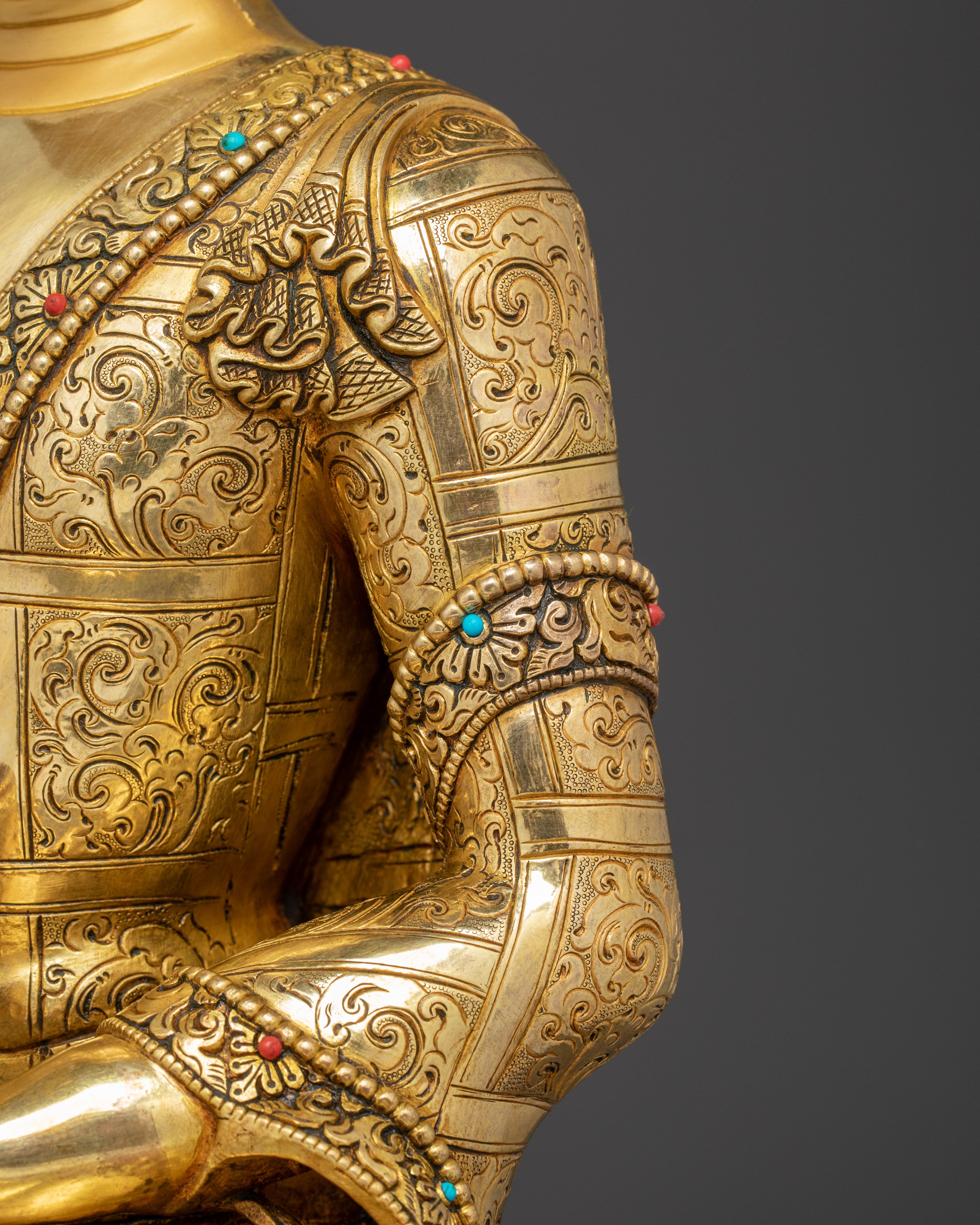 Golden Shakyamuni Buddha Copper Art for Meditation