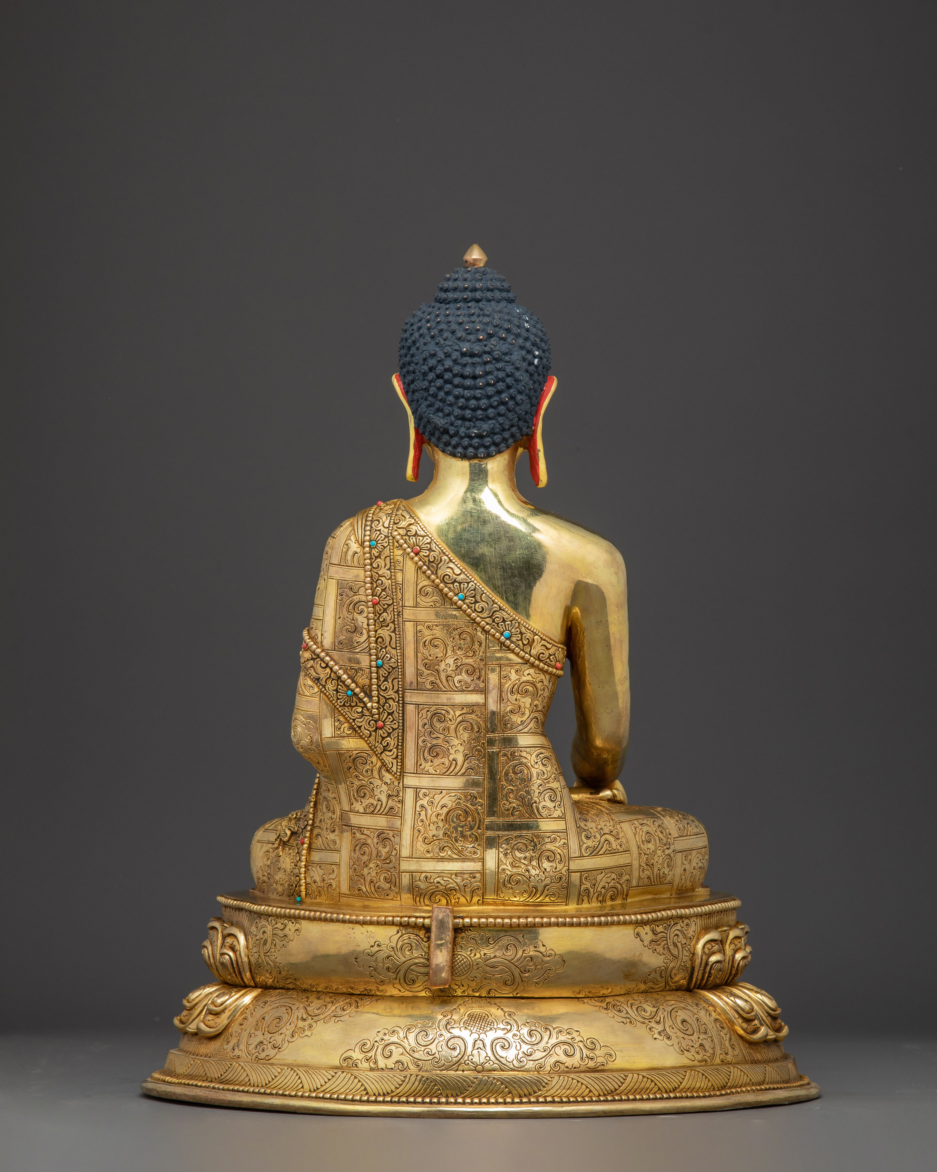 Golden Shakyamuni Buddha Copper Art for Meditation