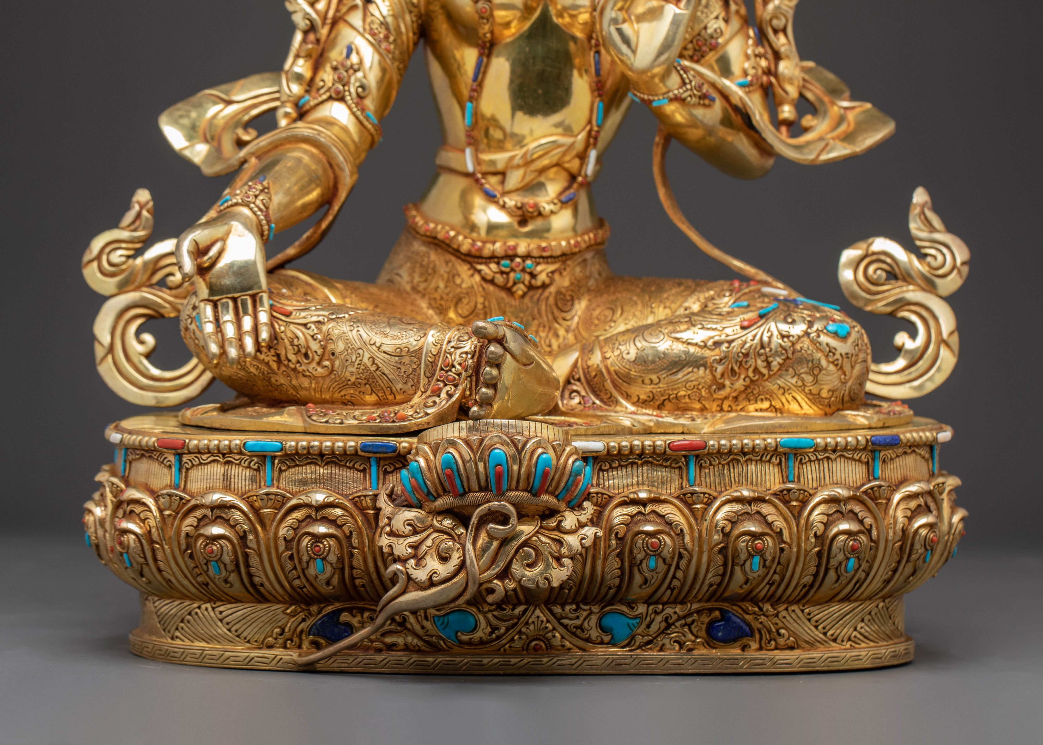 Enlightened Green Tara Art: Himalayan Nepali Statue