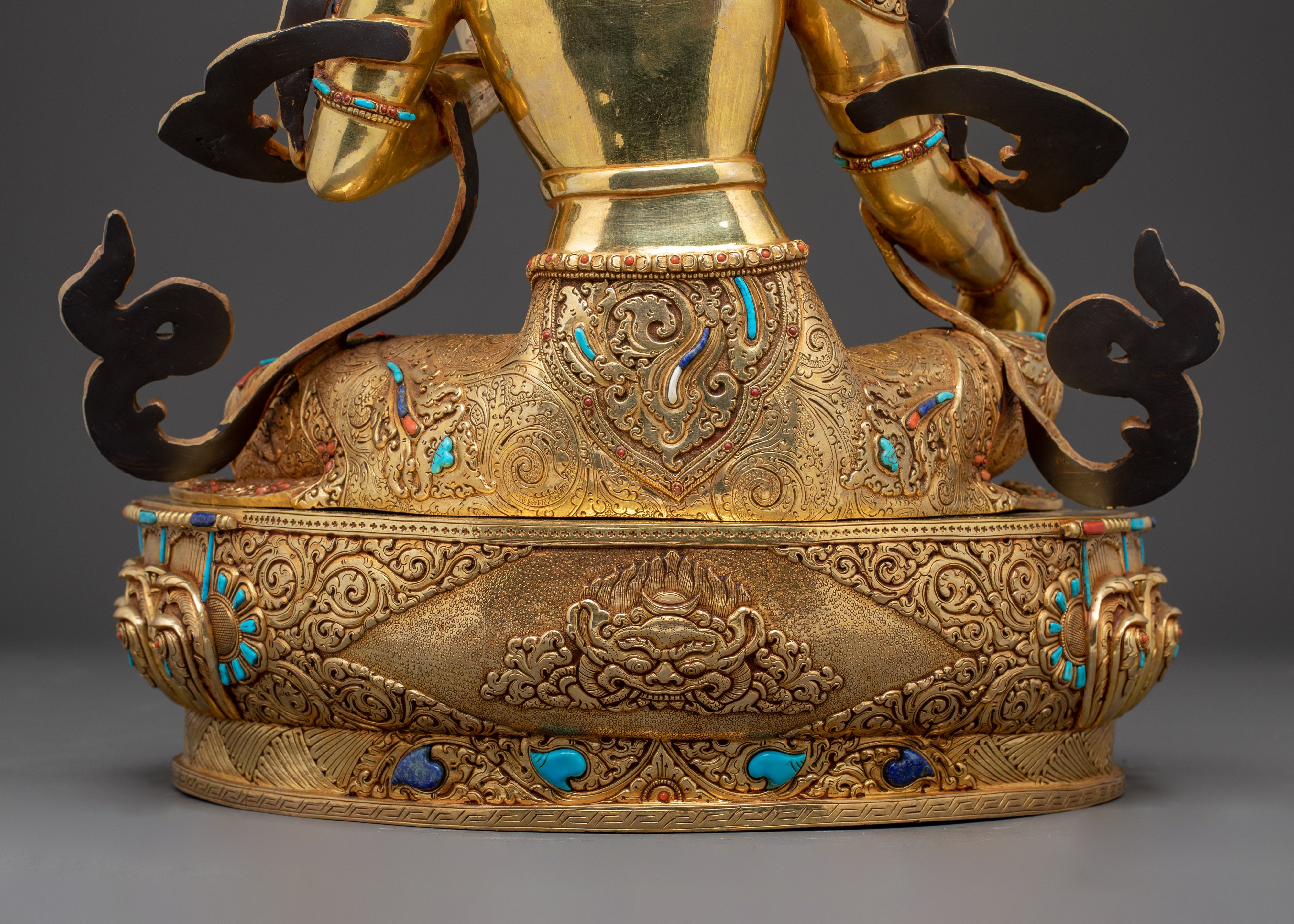 Enlightened Green Tara Art: Himalayan Nepali Statue