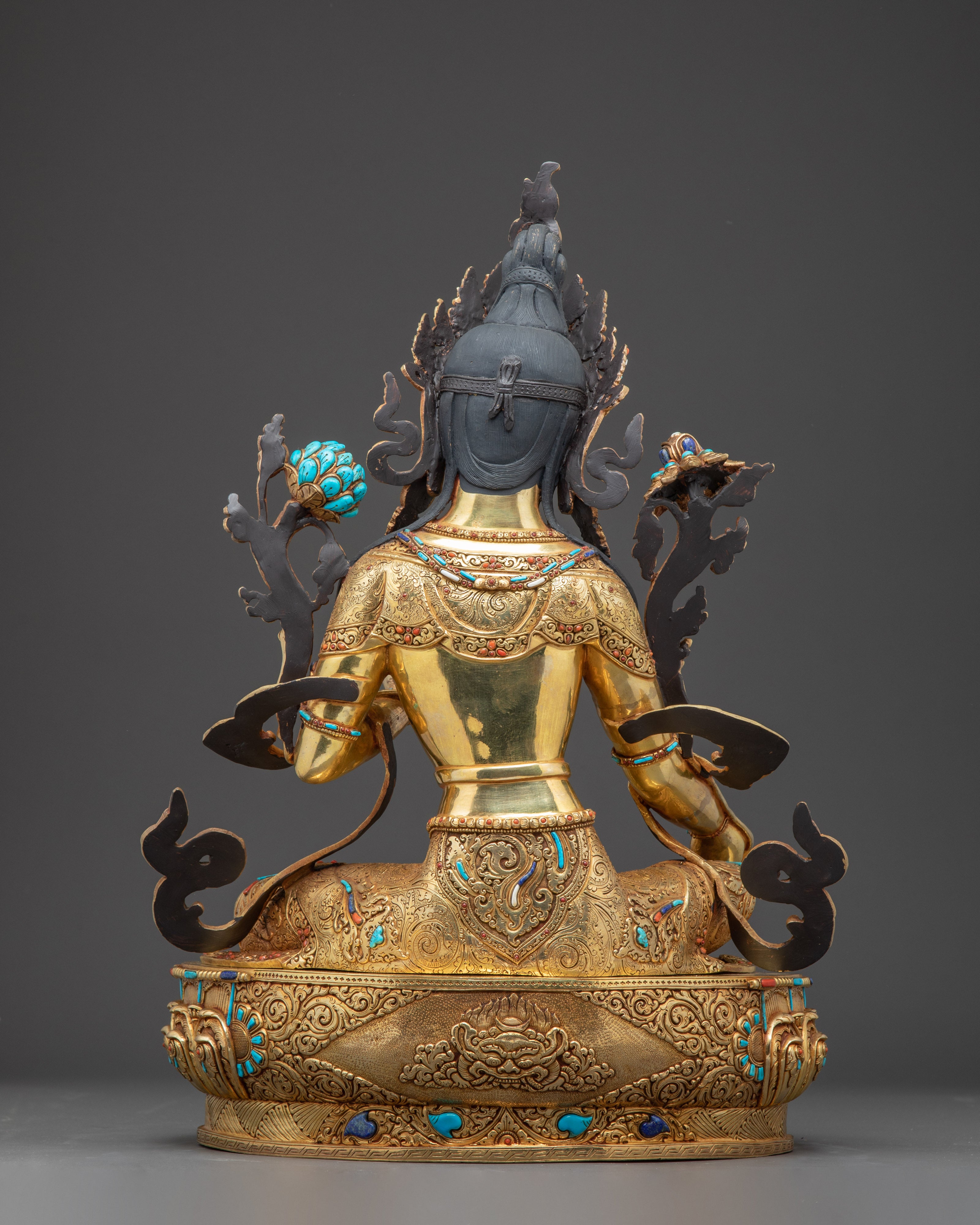Enlightened Green Tara Art: Himalayan Nepali Statue
