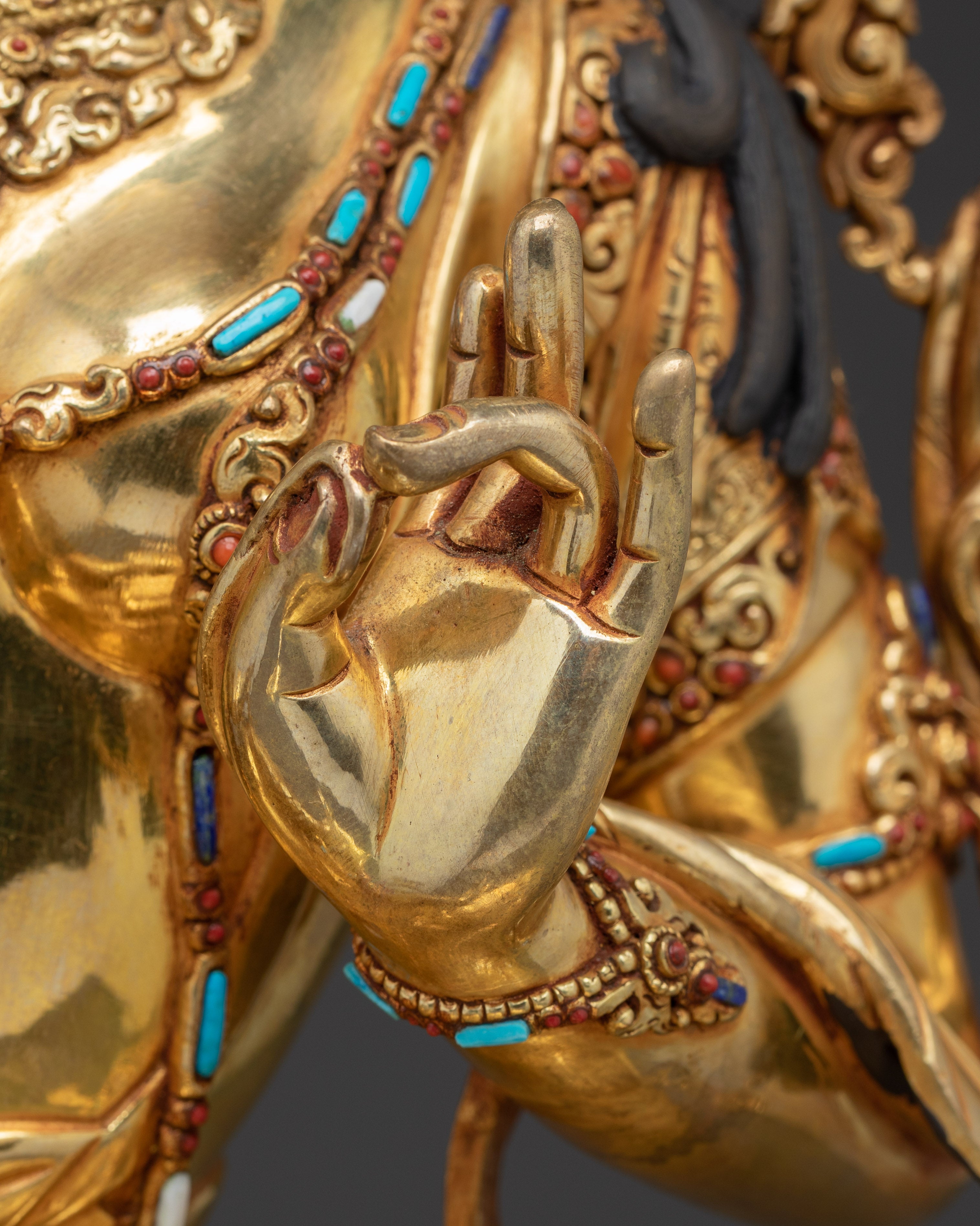 Enlightened Green Tara Art: Himalayan Nepali Statue