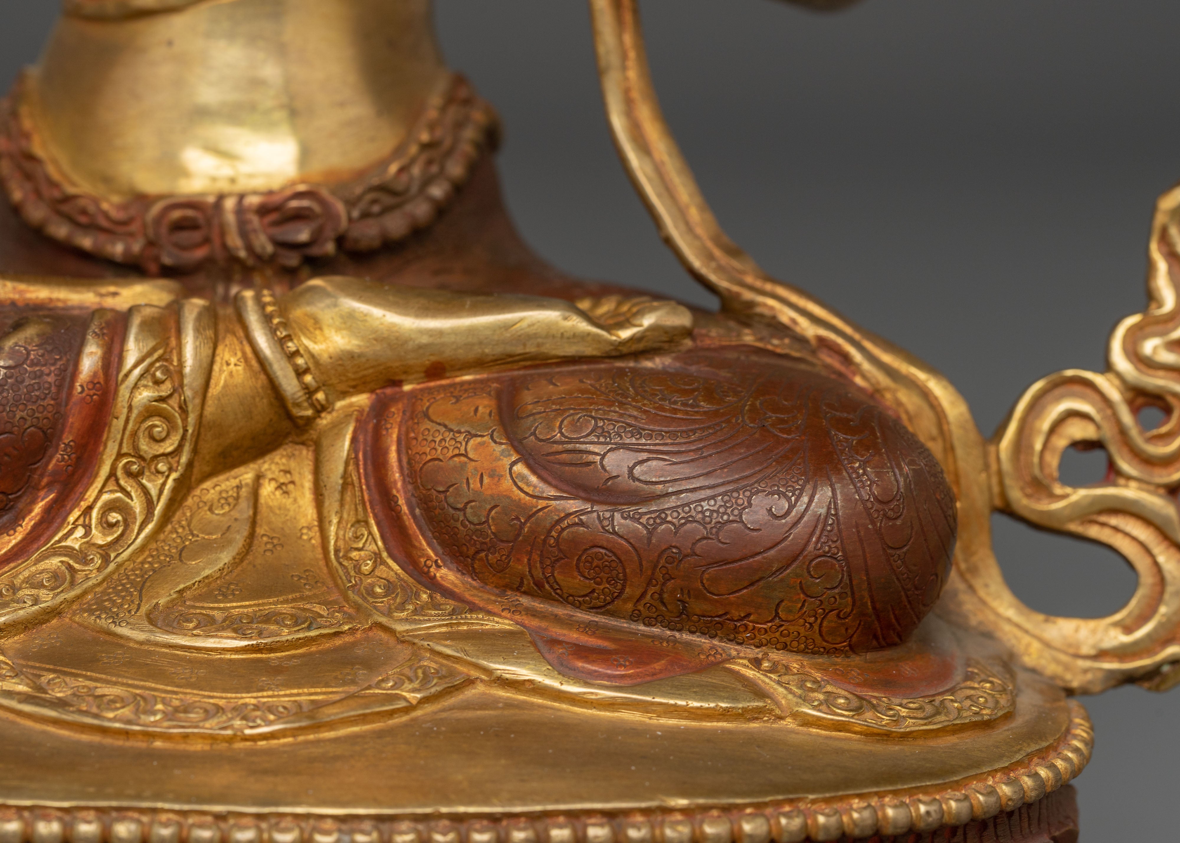 Himalayan Golden White Tara Statue: Divine Feminine Goddess