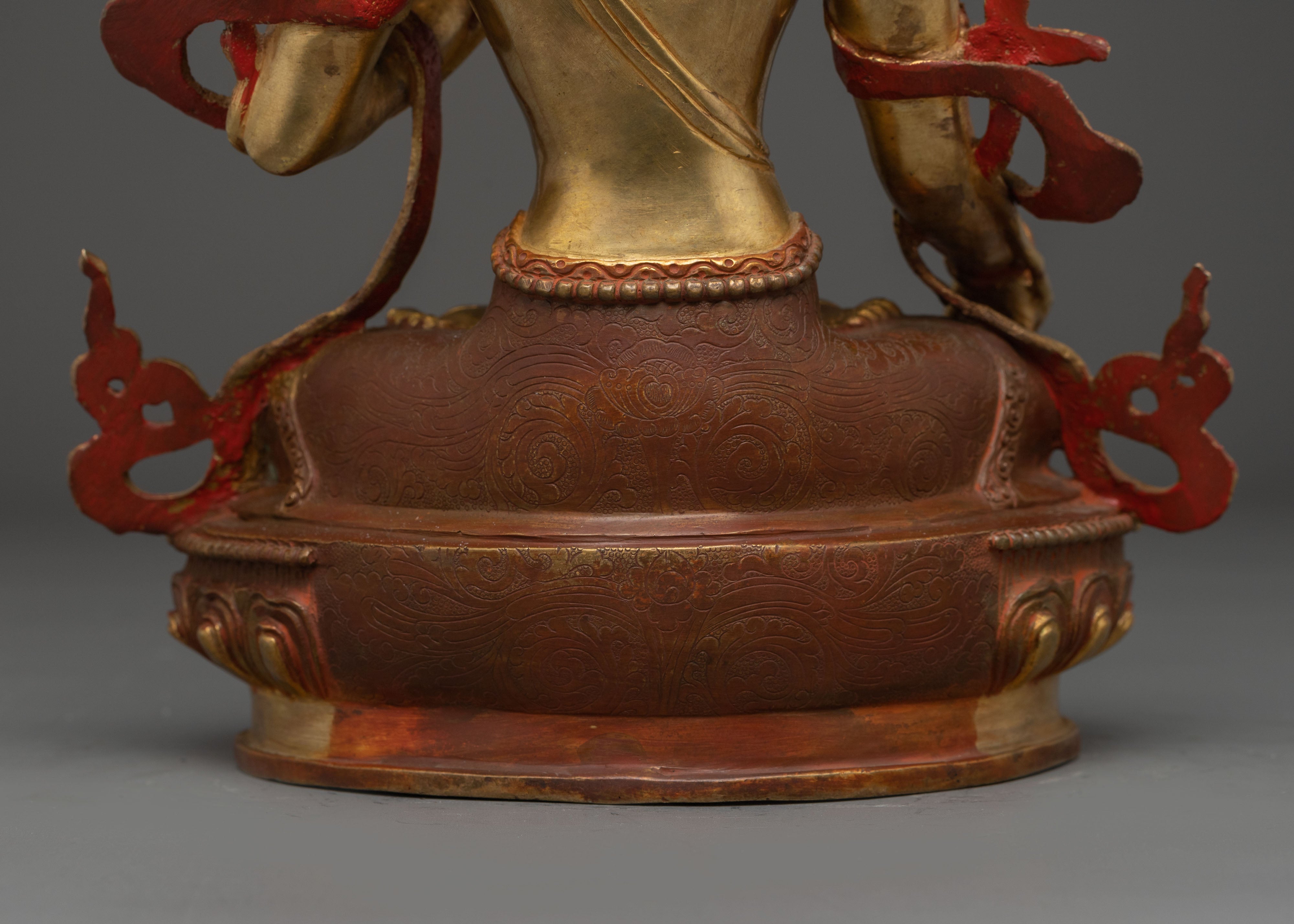 Himalayan Golden White Tara Statue: Divine Feminine Goddess