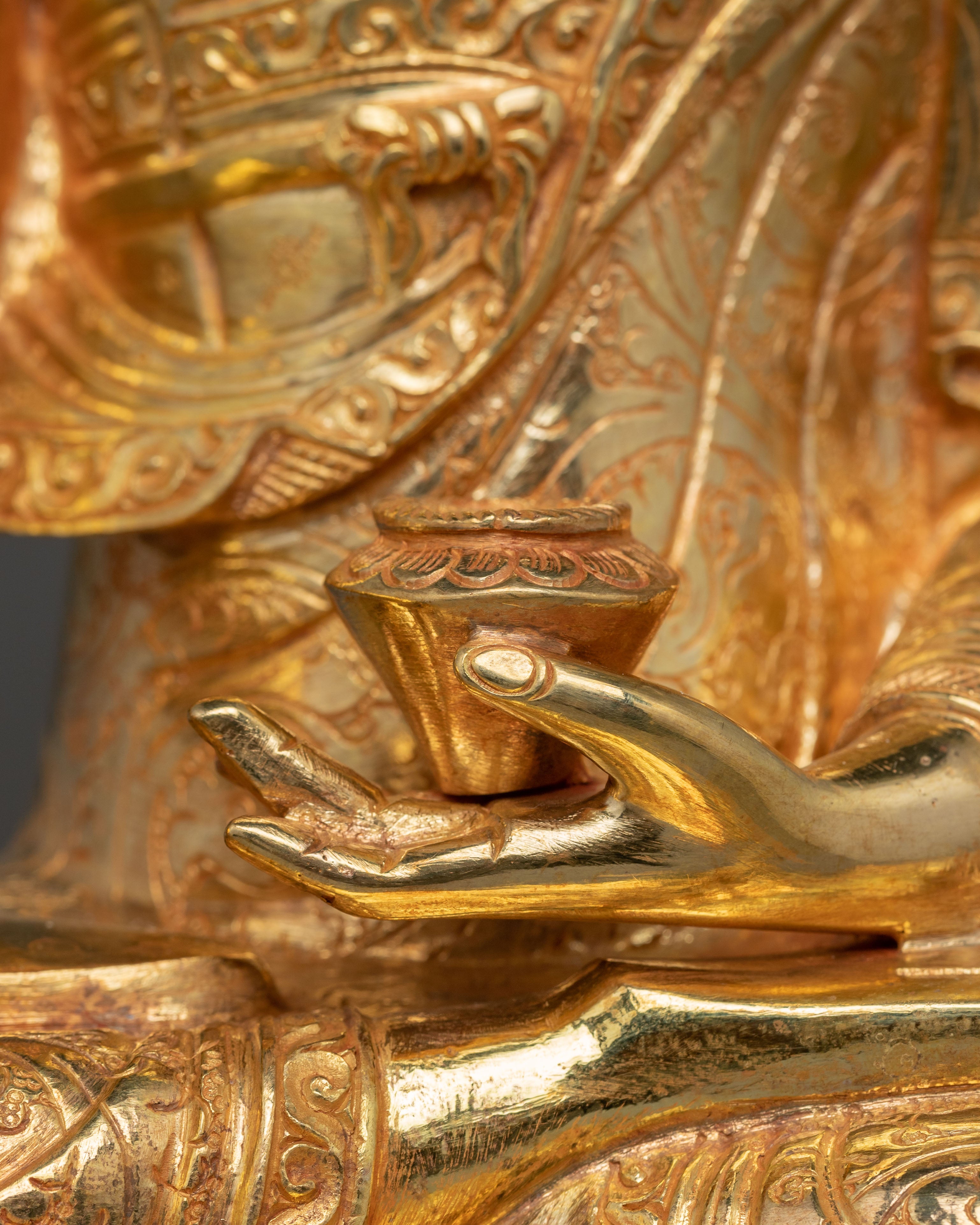 Tibetan Golden Shakyamuni Buddha Copper Sculpture