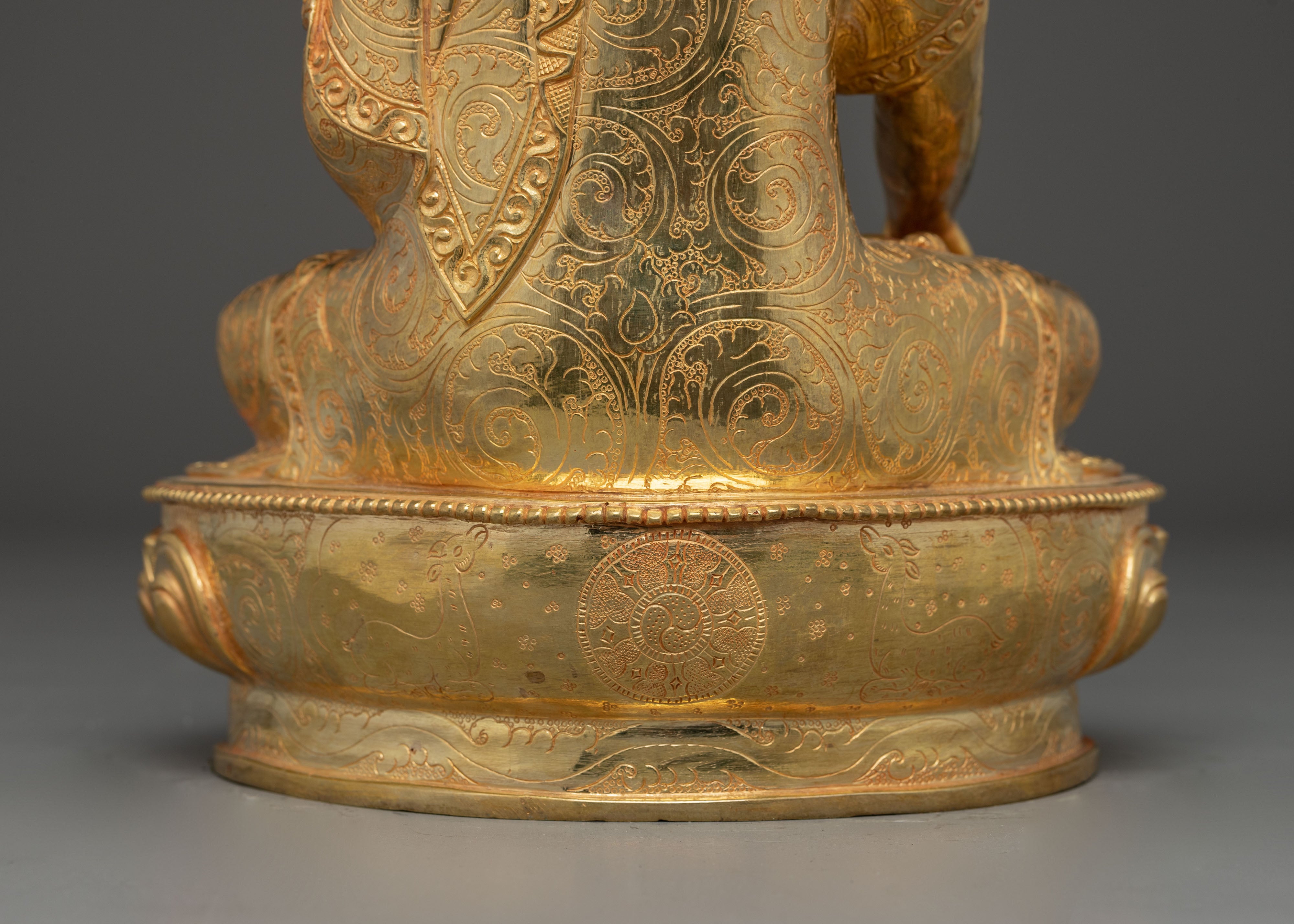 Tibetan Golden Shakyamuni Buddha Copper Sculpture