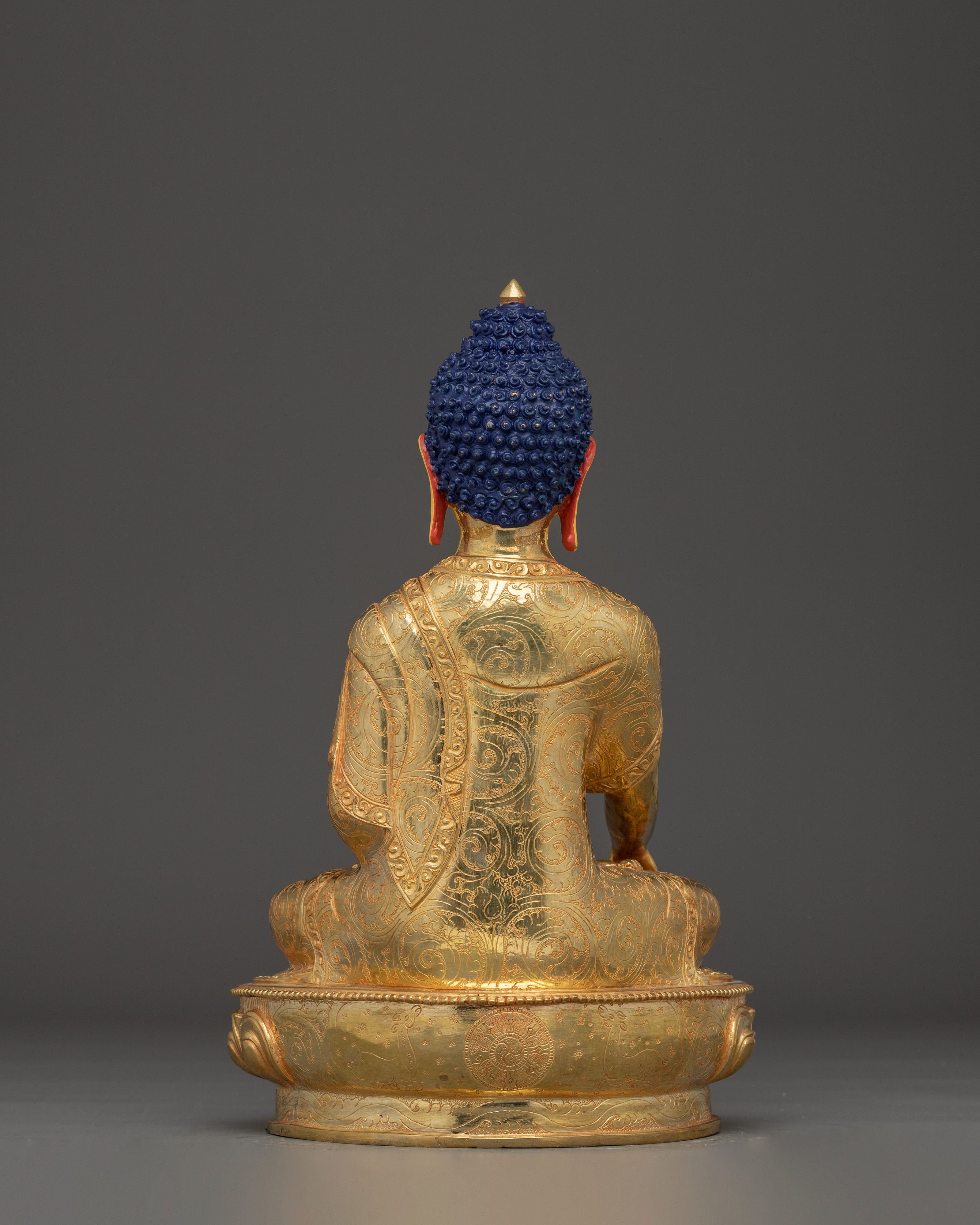 Tibetan Golden Shakyamuni Buddha Copper Sculpture