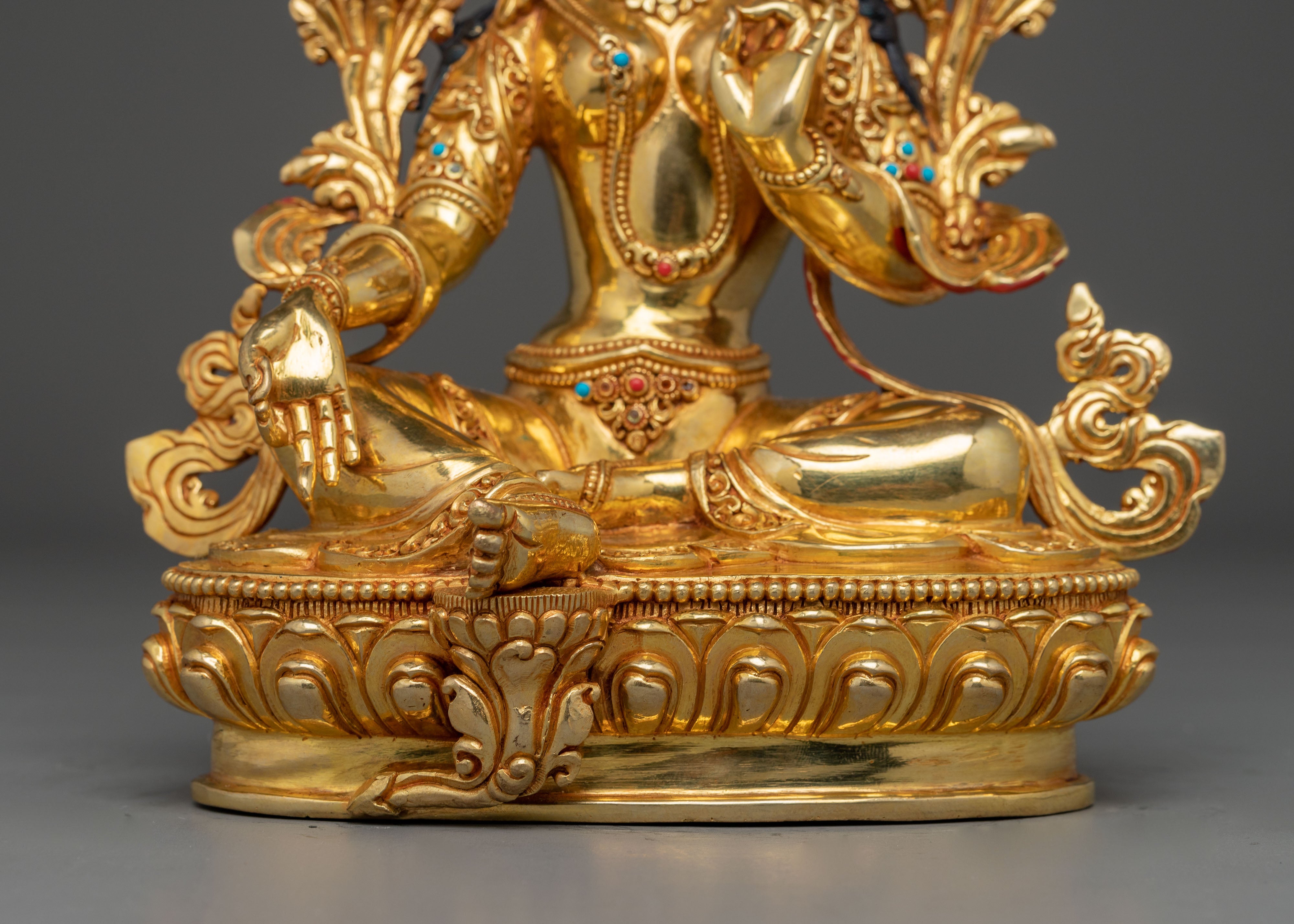 Green Tara Sculpture, Divine Icon - Nepali Crafted Himalayan Statue