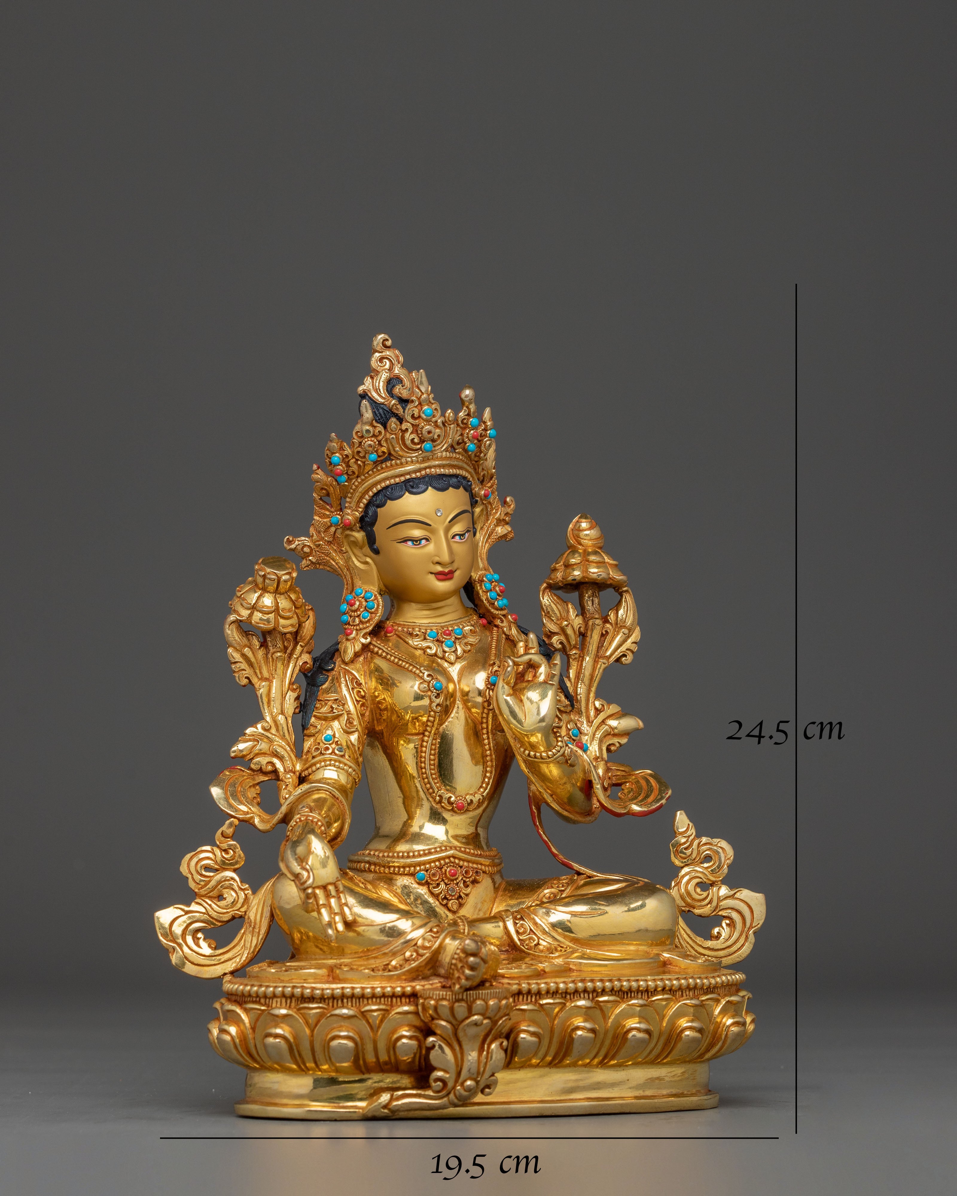 Green Tara Sculpture, Divine Icon