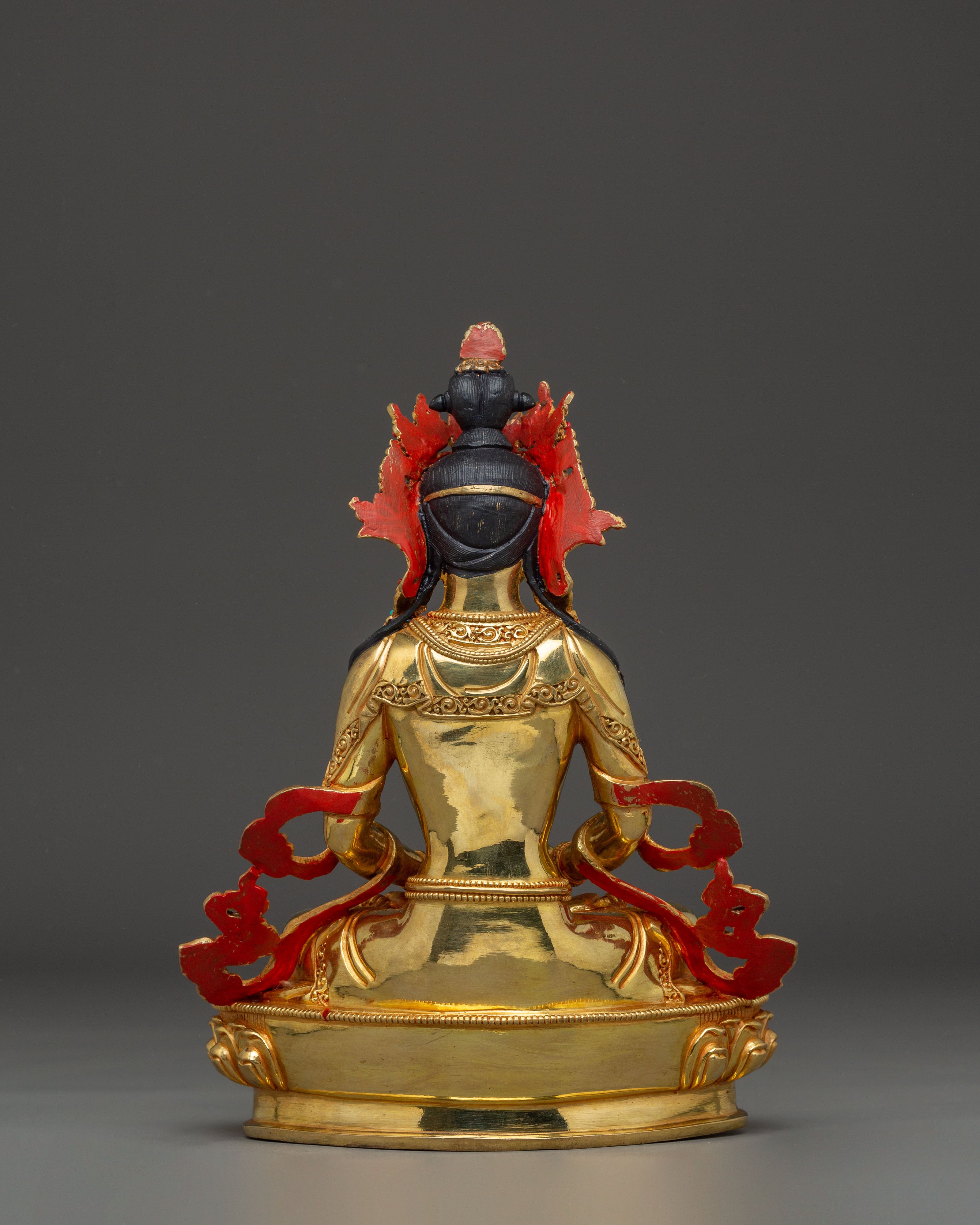 Golden Longevity Buddha Amitayus Handmade Statue