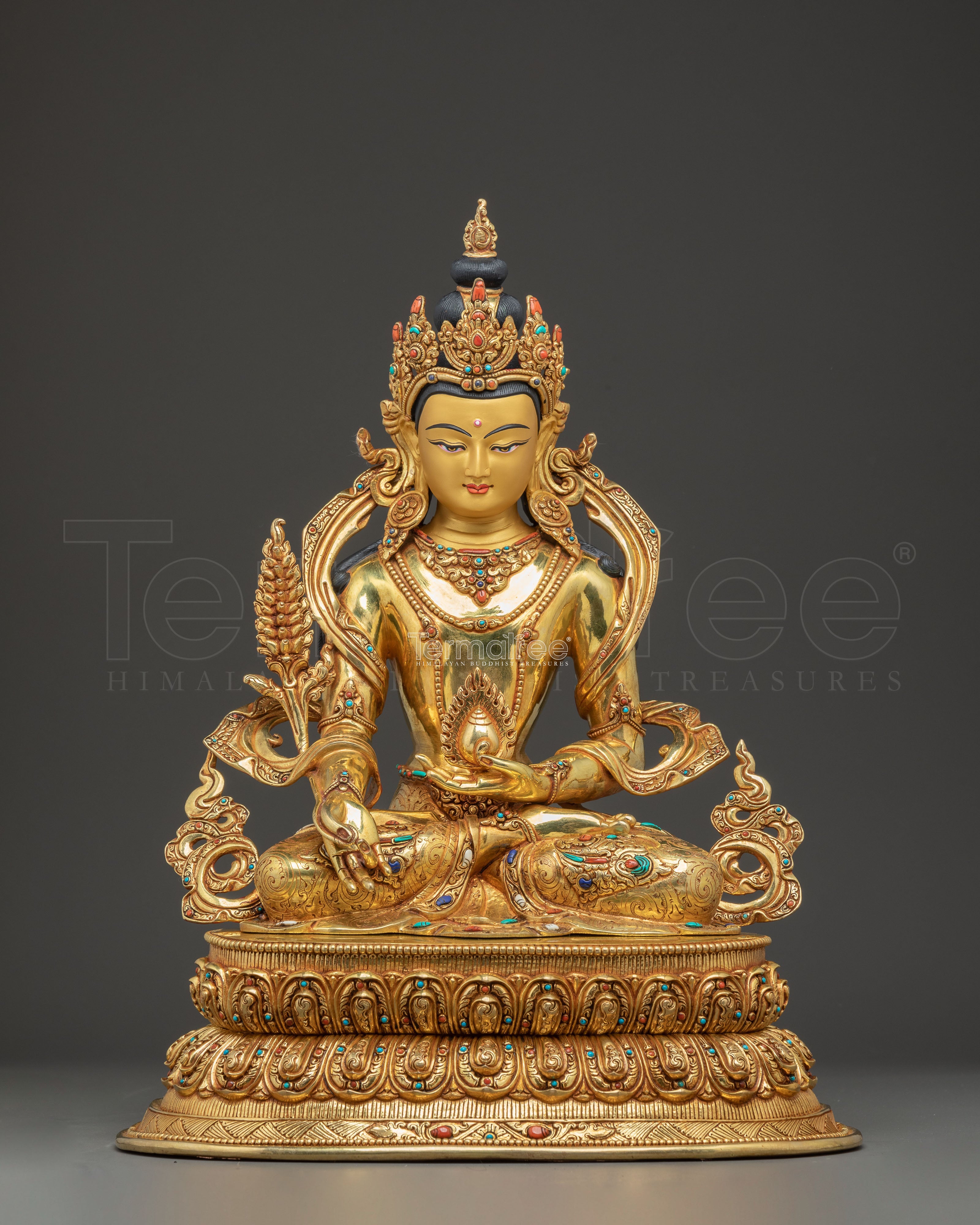 Golden Ksitigarbha Artwork: Divine Bodhisattva Being