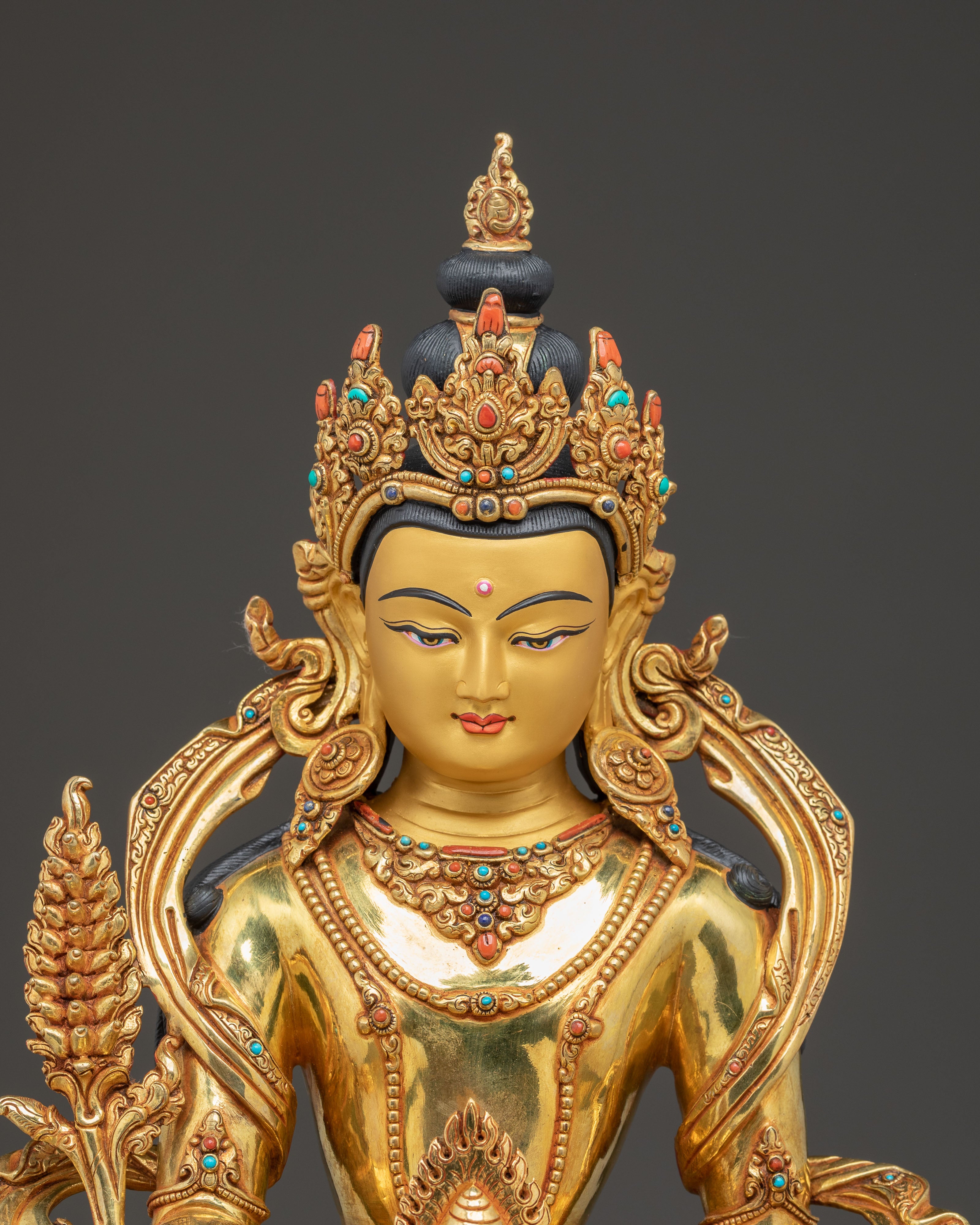 Golden Ksitigarbha Artwork: Divine Bodhisattva Being