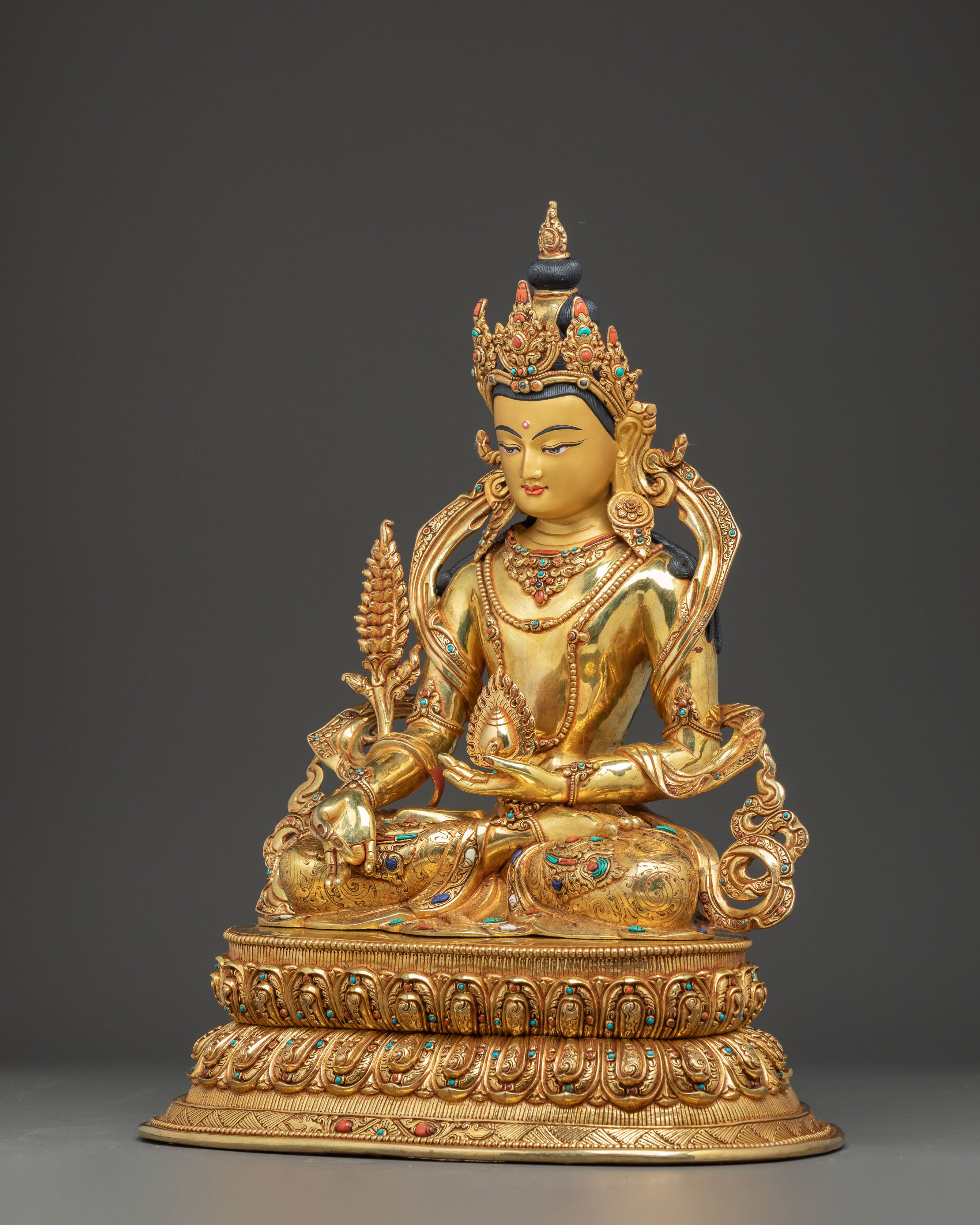 Golden Ksitigarbha Artwork: Divine Bodhisattva Being