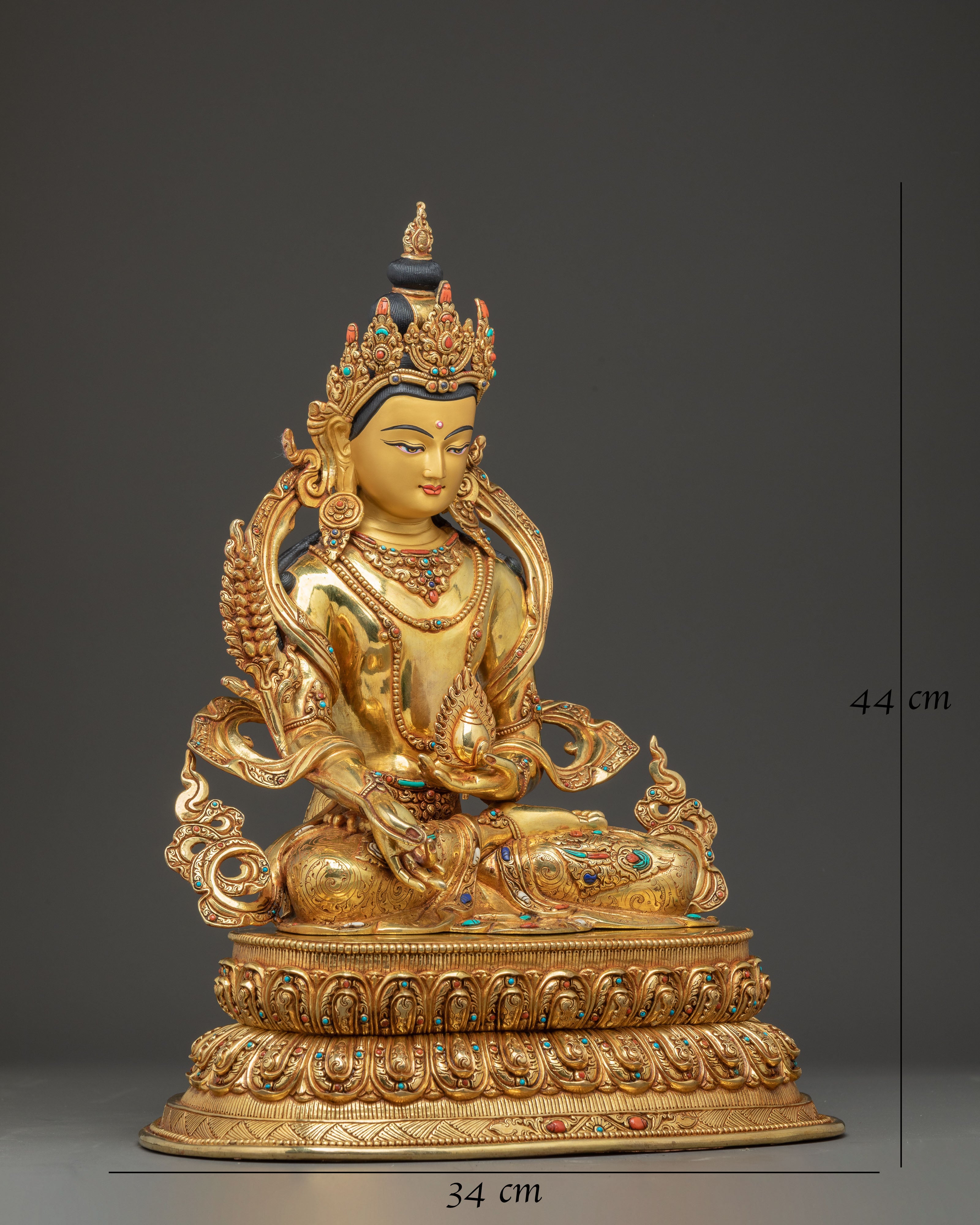 Golden Ksitigarbha Artwork: Divine Bodhisattva Being